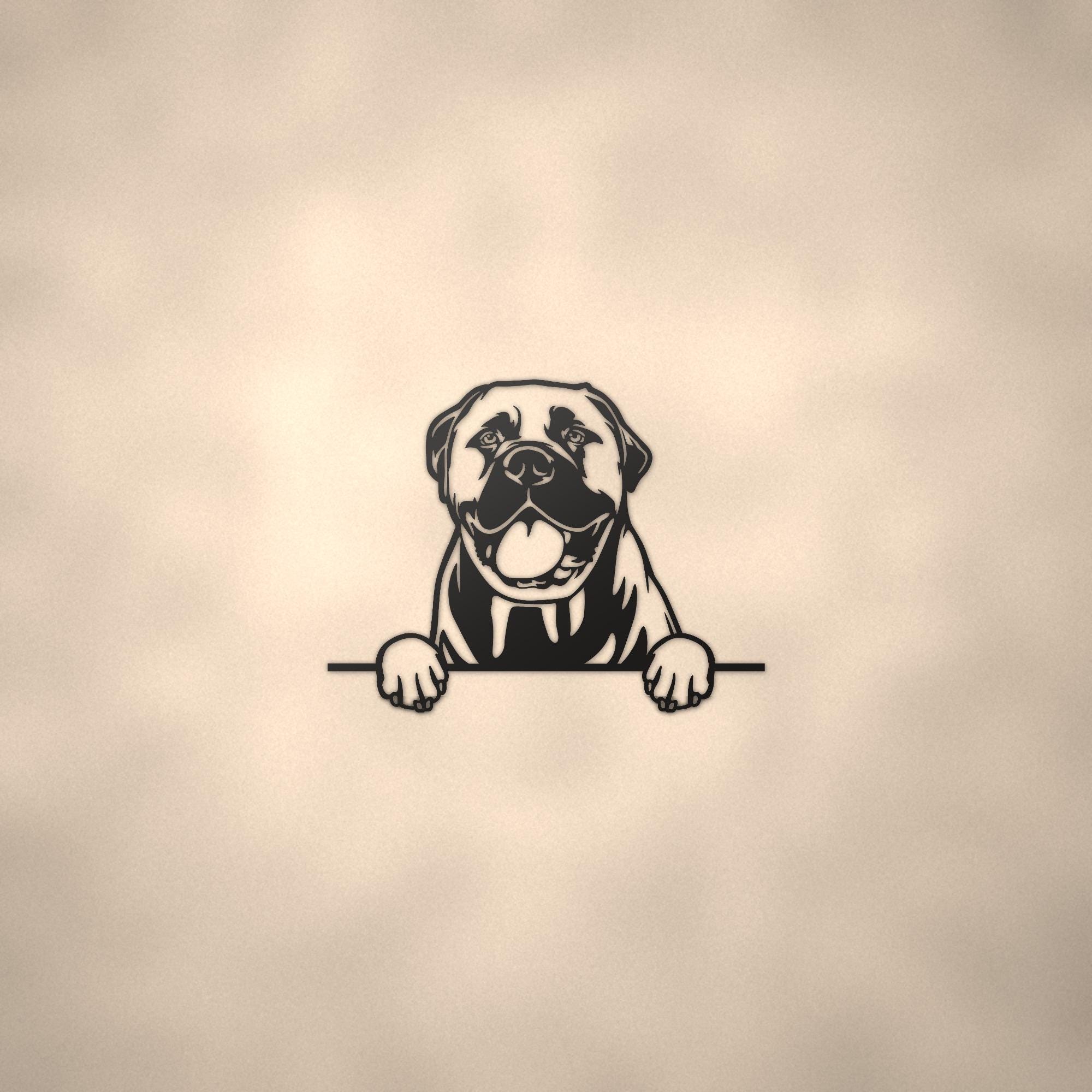 Bull Mastiff Dog Lover Gift Metal Dog Sign — lifestyle setting