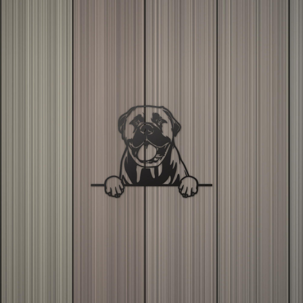 Bull Mastiff Dog Lover Gift Metal Dog Sign — detail view