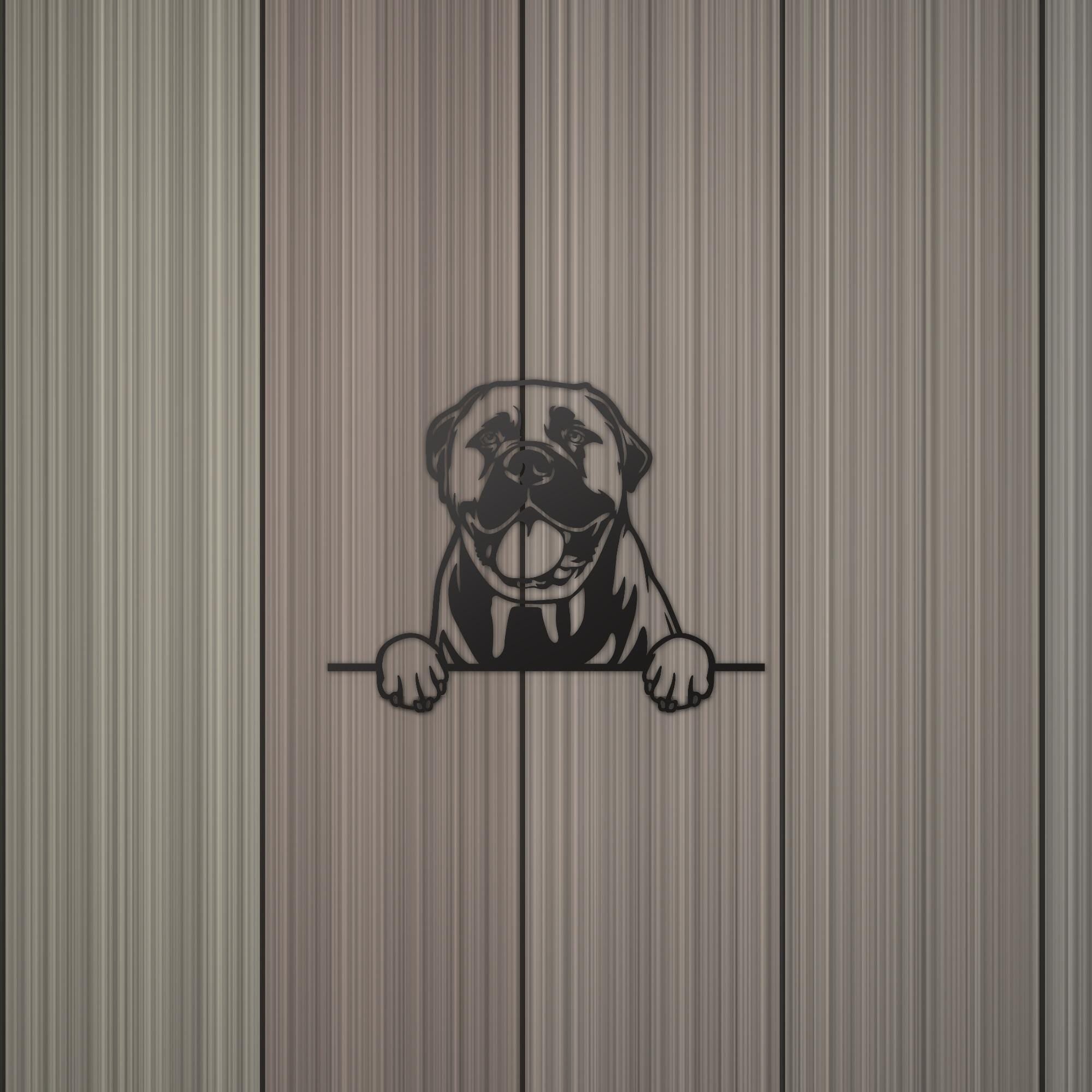 Bull Mastiff Dog Lover Gift Metal Dog Sign — detail view