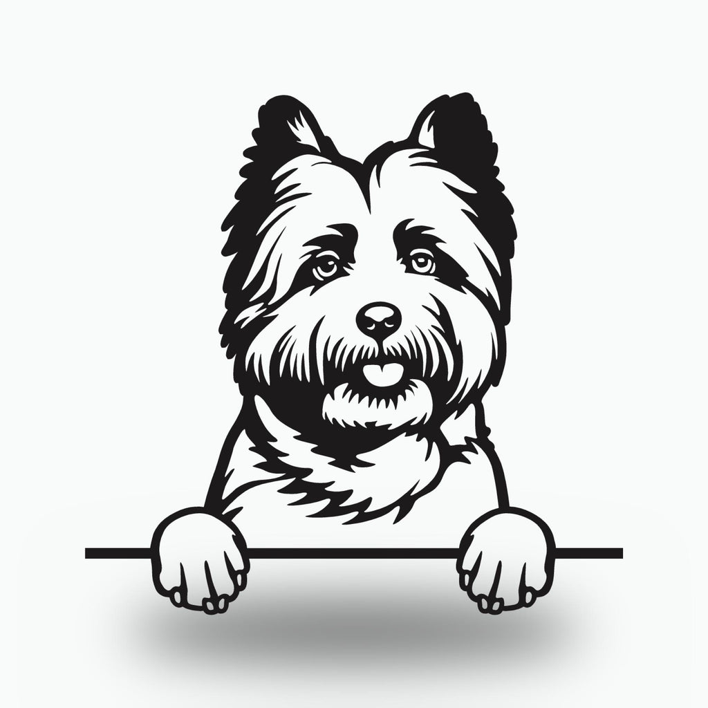 Cairn Terrier Dog Lover Gift Metal Dog Sign — front view on white background
