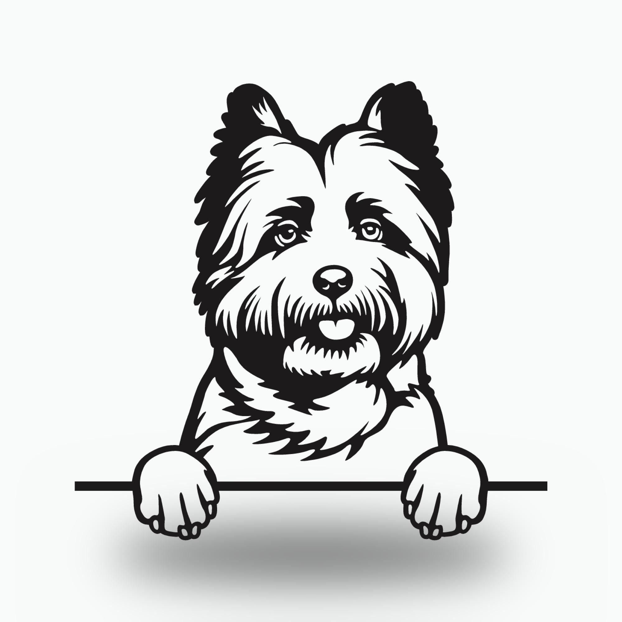 Cairn Terrier Dog Lover Gift Metal Dog Sign — front view on white background