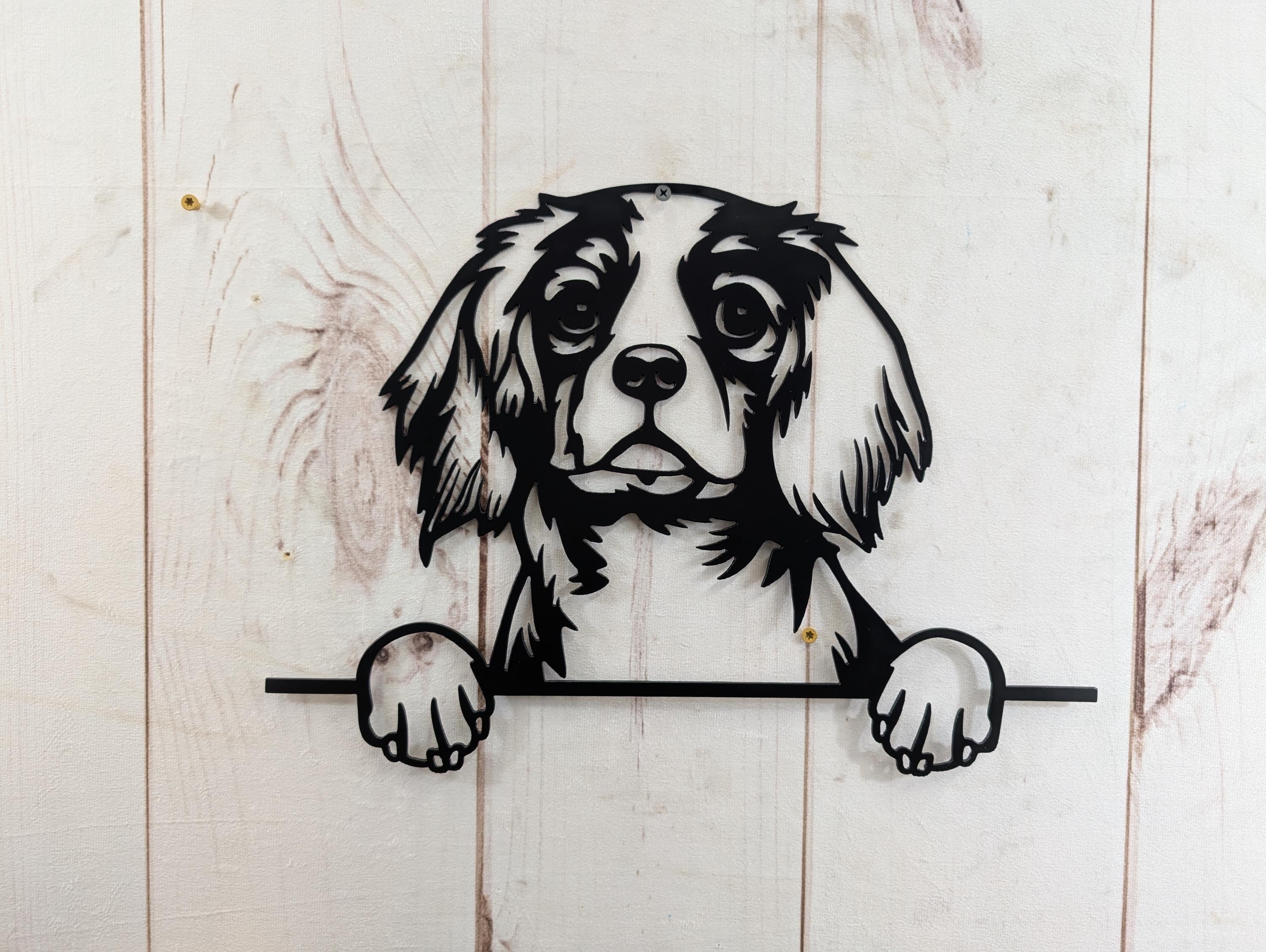 Cavalier King Charles Dog Metal Art Metal Dog Sign — alternate angle