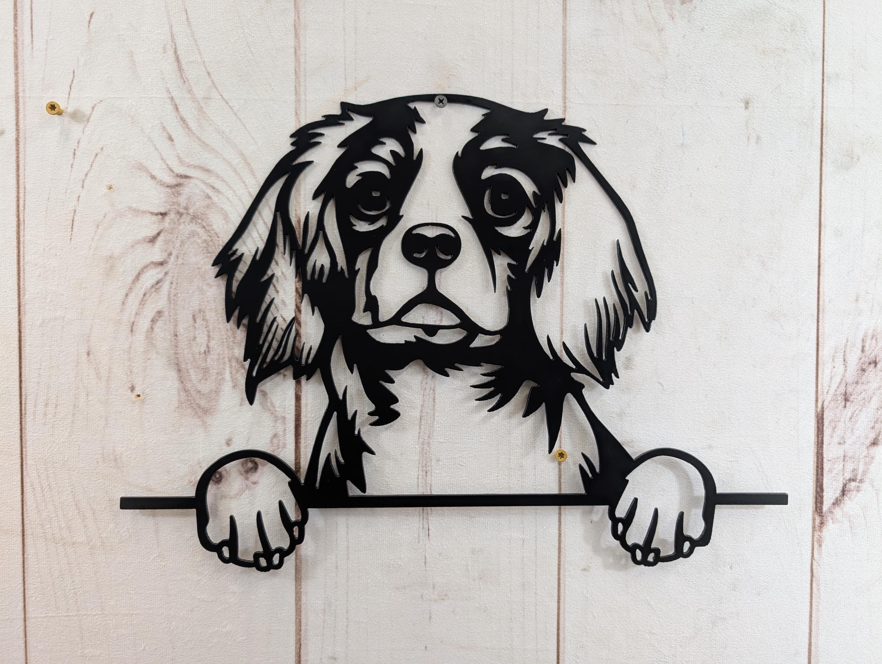 Cavalier King Charles Dog Metal Art Metal Dog Sign — alternate angle