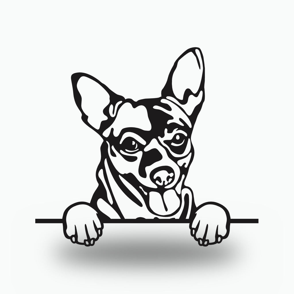 Chihuahua Dog Lover Gift Metal Dog Sign — front view on white background