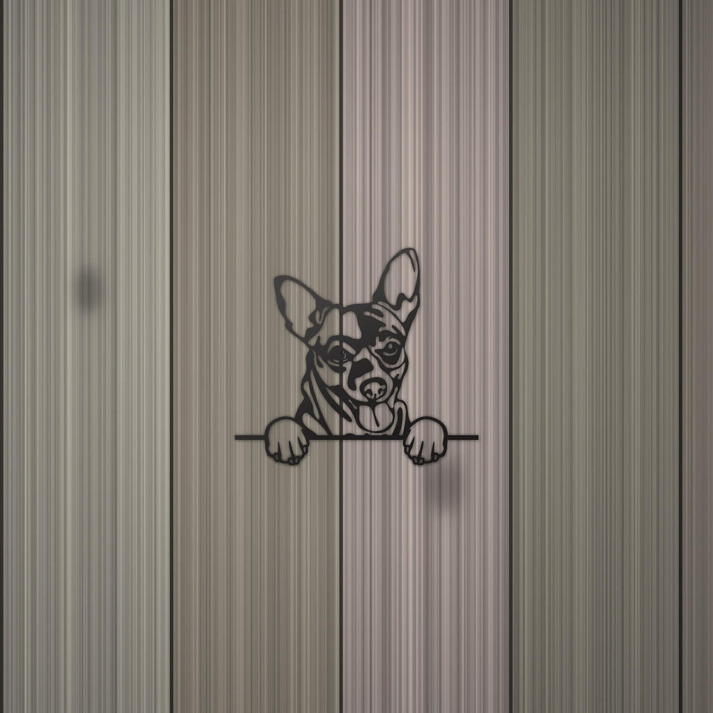 Chihuahua Dog Lover Gift Metal Dog Sign — detail view