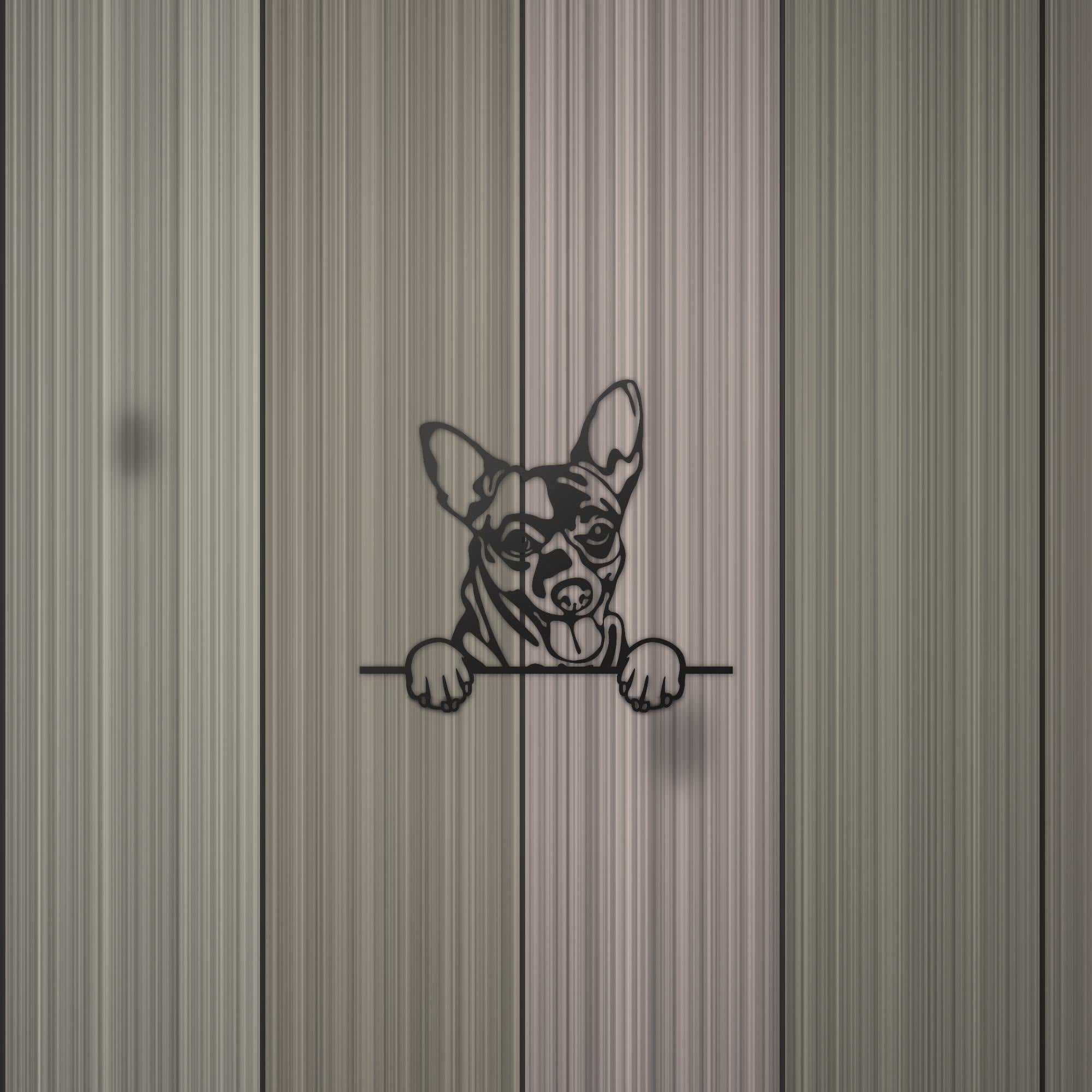 Chihuahua Dog Lover Gift Metal Dog Sign — detail view