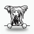 Chinese Crested Dog Lover Gift Metal Dog Sign — front view on white background