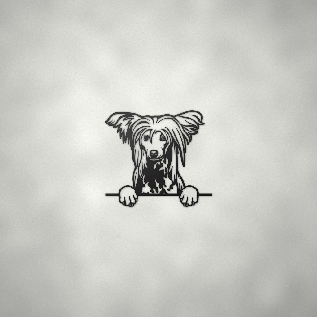 Chinese Crested Dog Lover Gift Metal Dog Sign — alternate angle