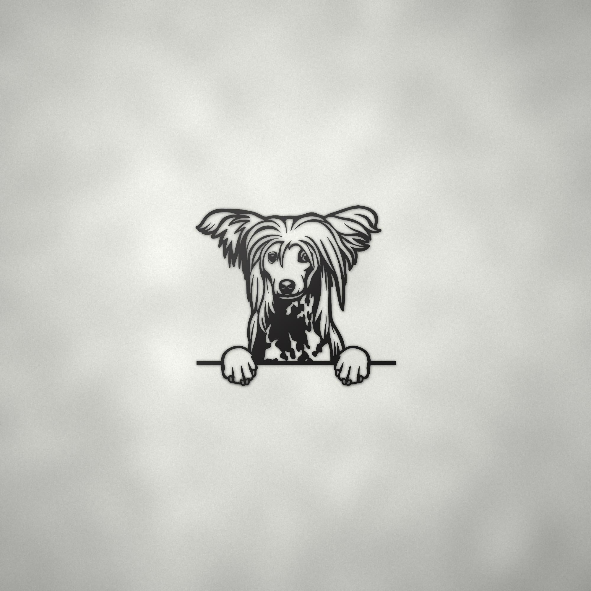 Chinese Crested Dog Lover Gift Metal Dog Sign — alternate angle