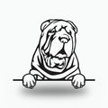 Chinese Shar-Pei Dog Lover Gift Metal Dog Sign — front view on white background