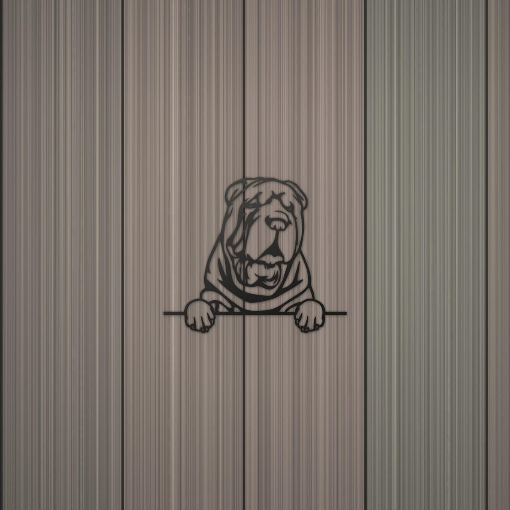 Chinese Shar-Pei Dog Lover Gift Metal Dog Sign — detail view