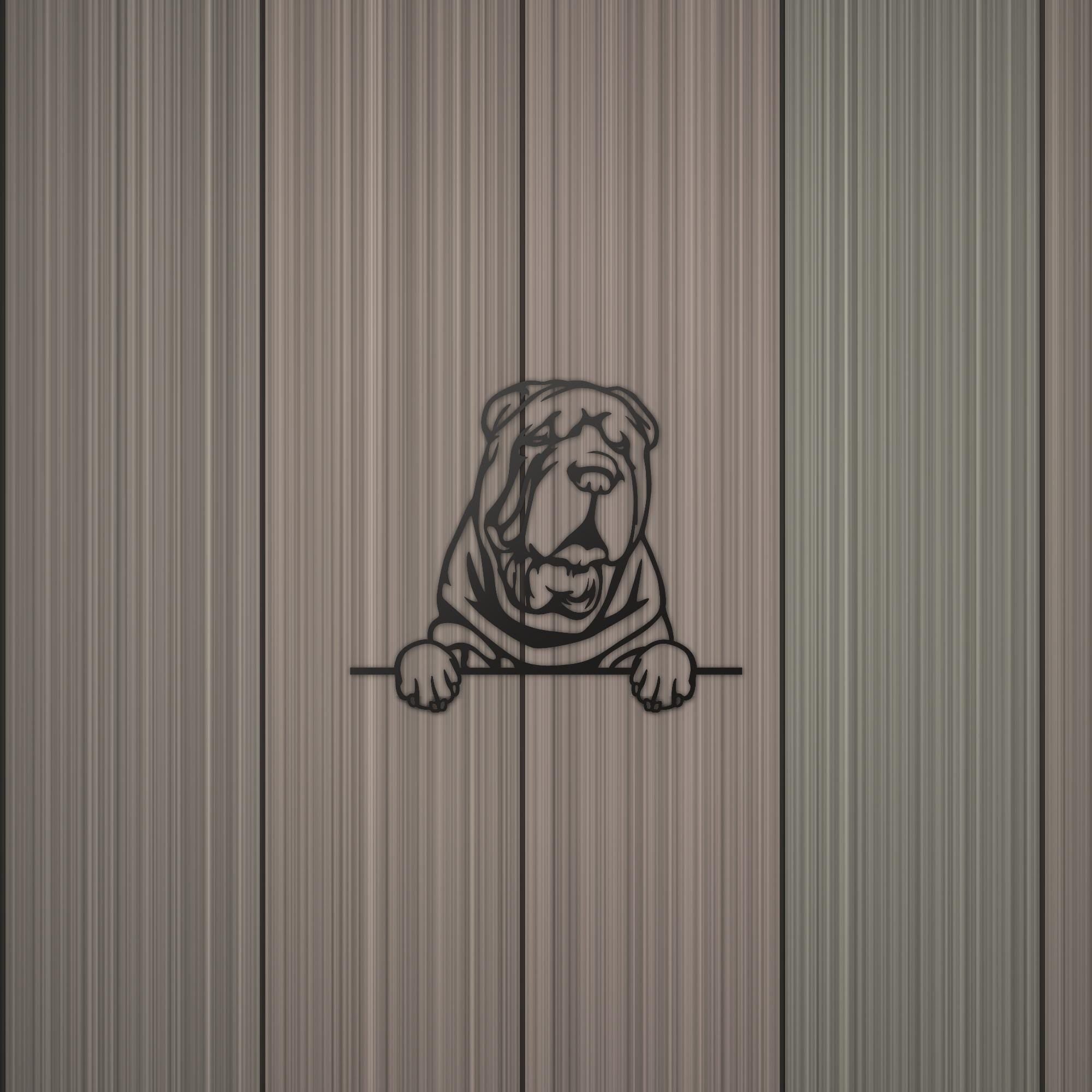 Chinese Shar-Pei Dog Lover Gift Metal Dog Sign — detail view