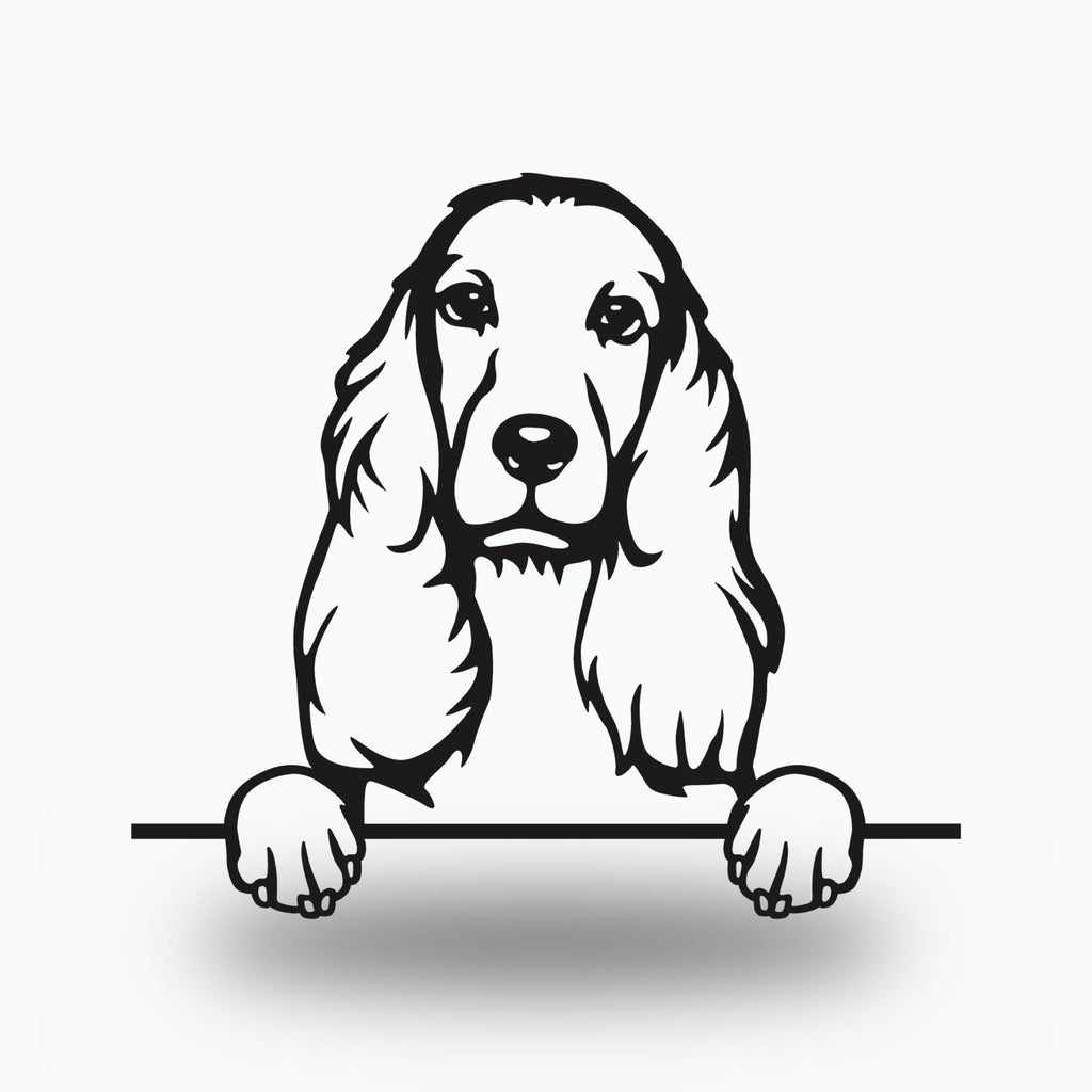 Cocker Spaniel Dog Lover Gift Metal Dog Sign — front view on white background