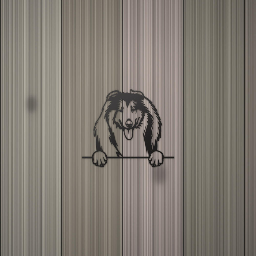 Collie Dog Lover Gift Metal Dog Sign — detail view