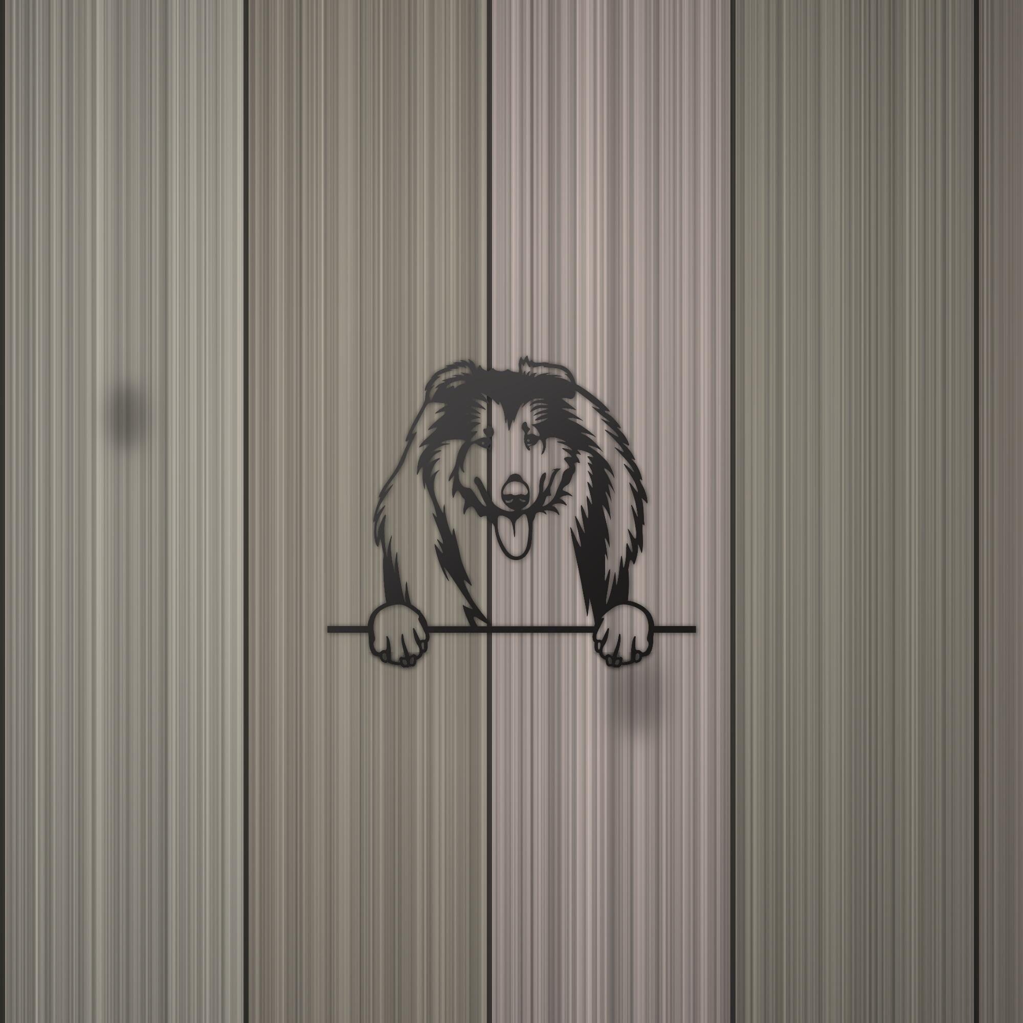 Collie Dog Lover Gift Metal Dog Sign — detail view