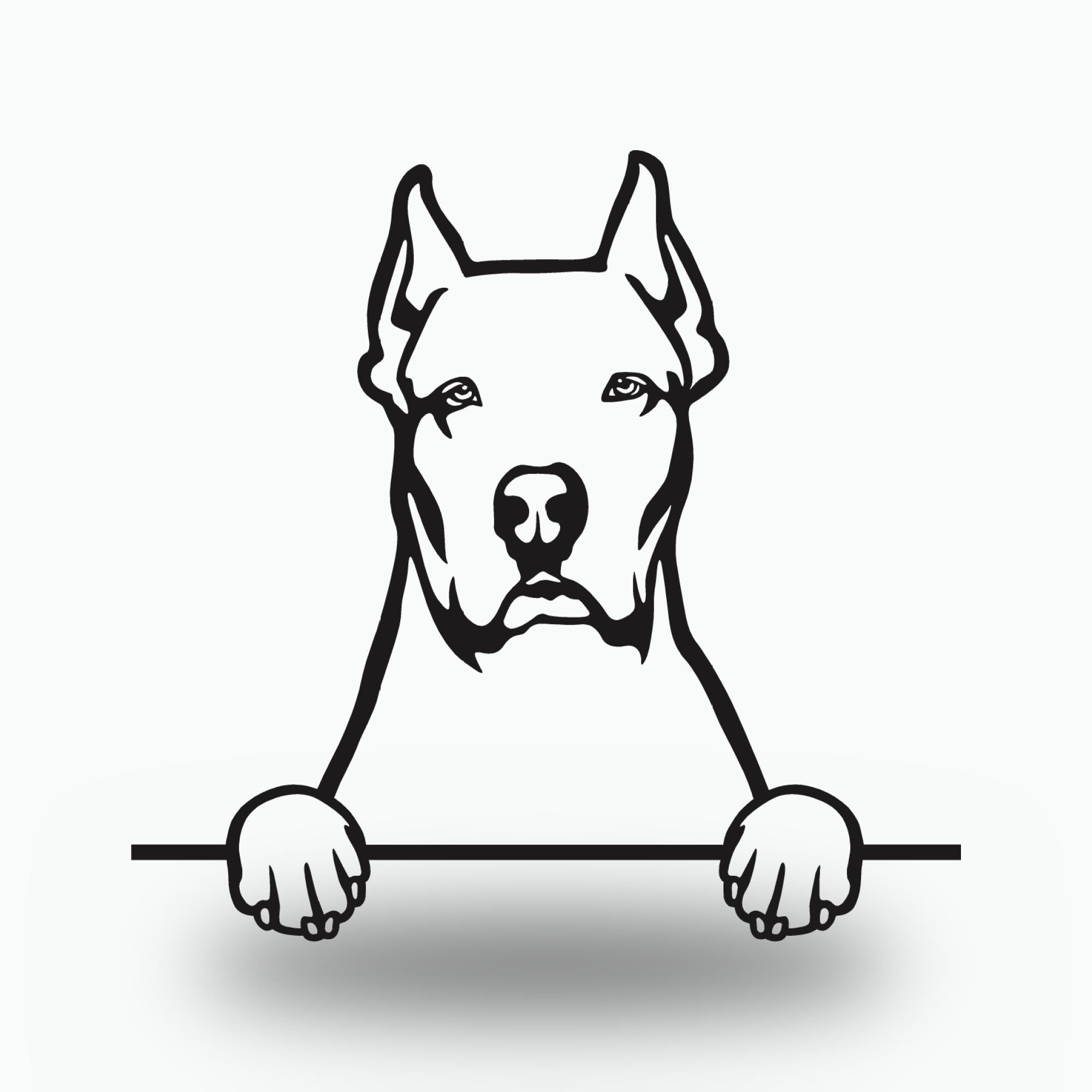 Dogo Argentino Dog Lover Gift Metal Dog Sign — front view on white background