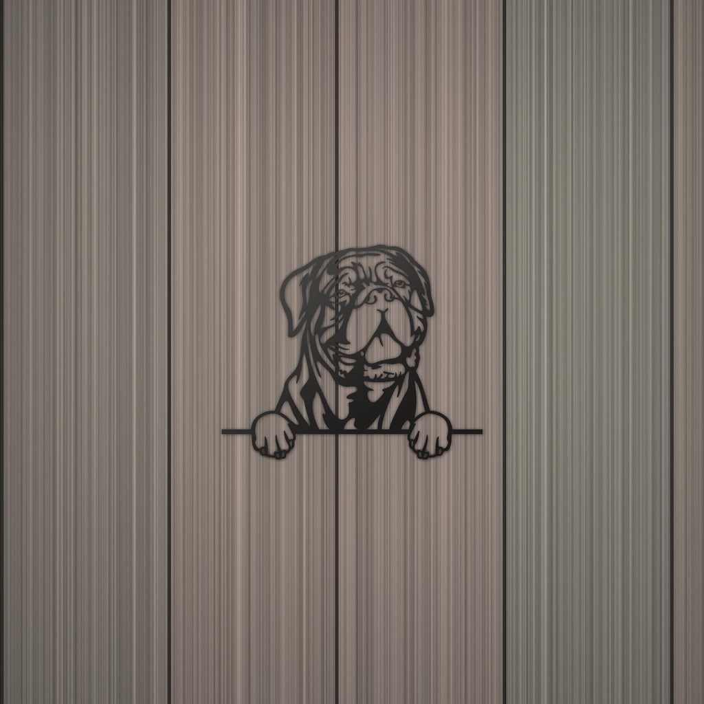 Dogue de Bordeaux Dog Lover Gift Metal Dog Sign — detail view