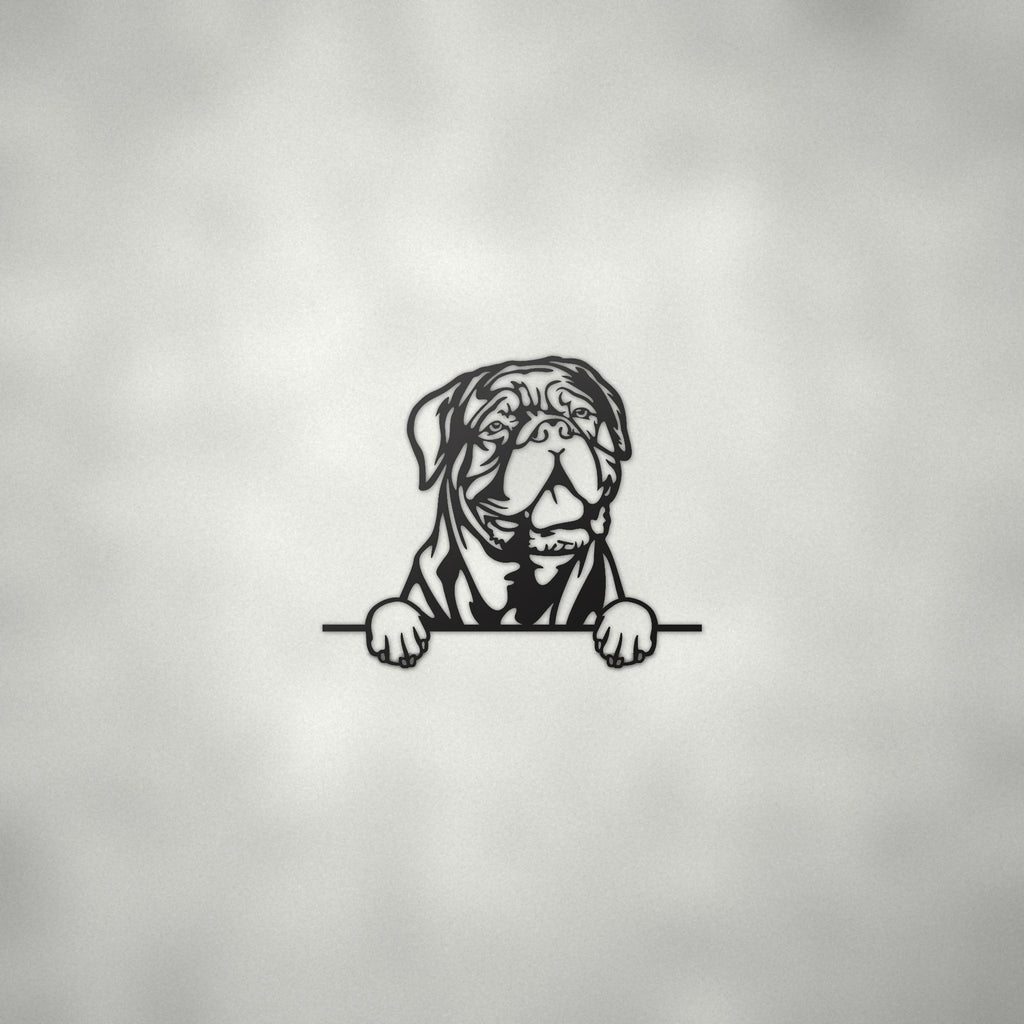 Dogue de Bordeaux Dog Lover Gift Metal Dog Sign — alternate angle