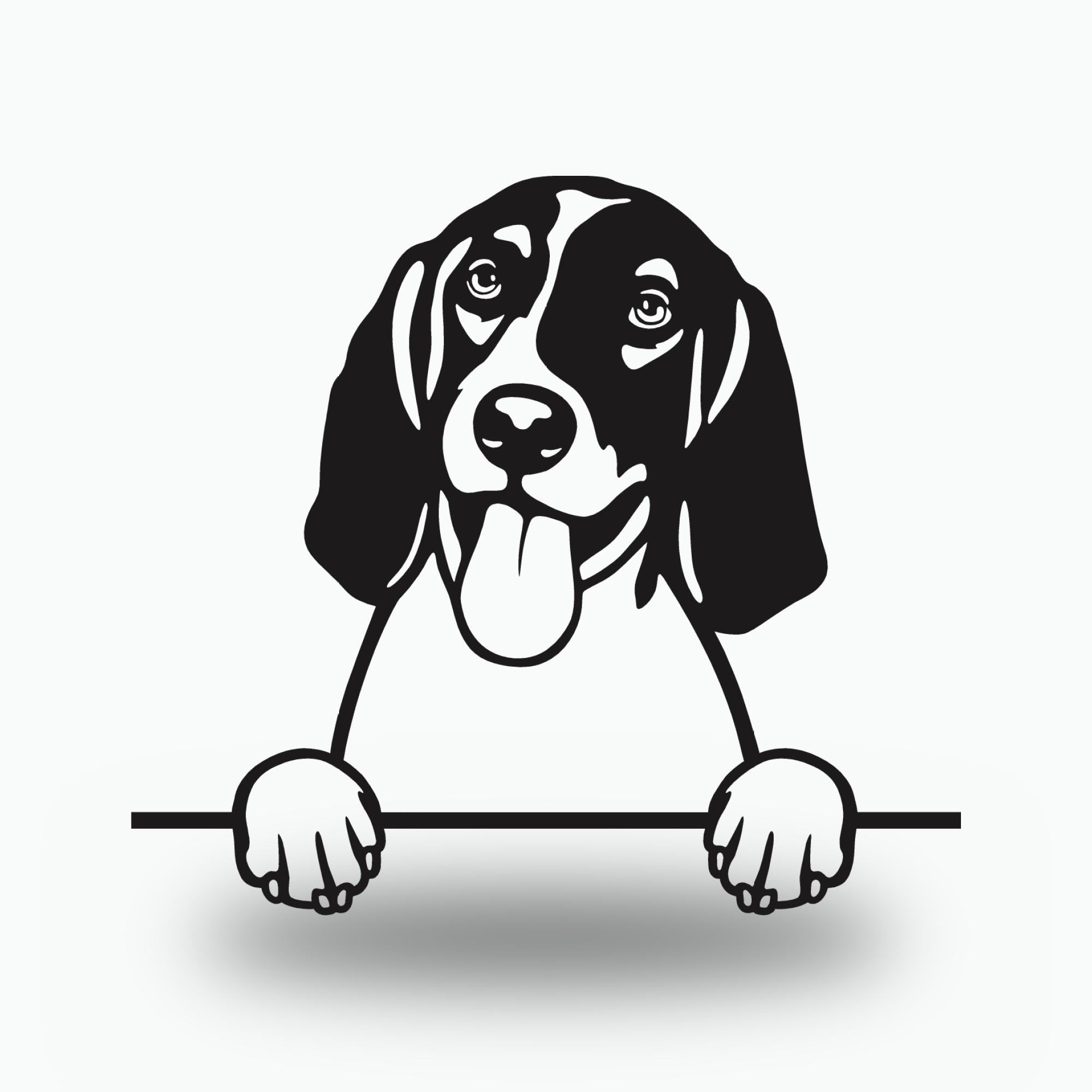 English Foxhound Dog Lover Gift Metal Dog Sign — front view on white background