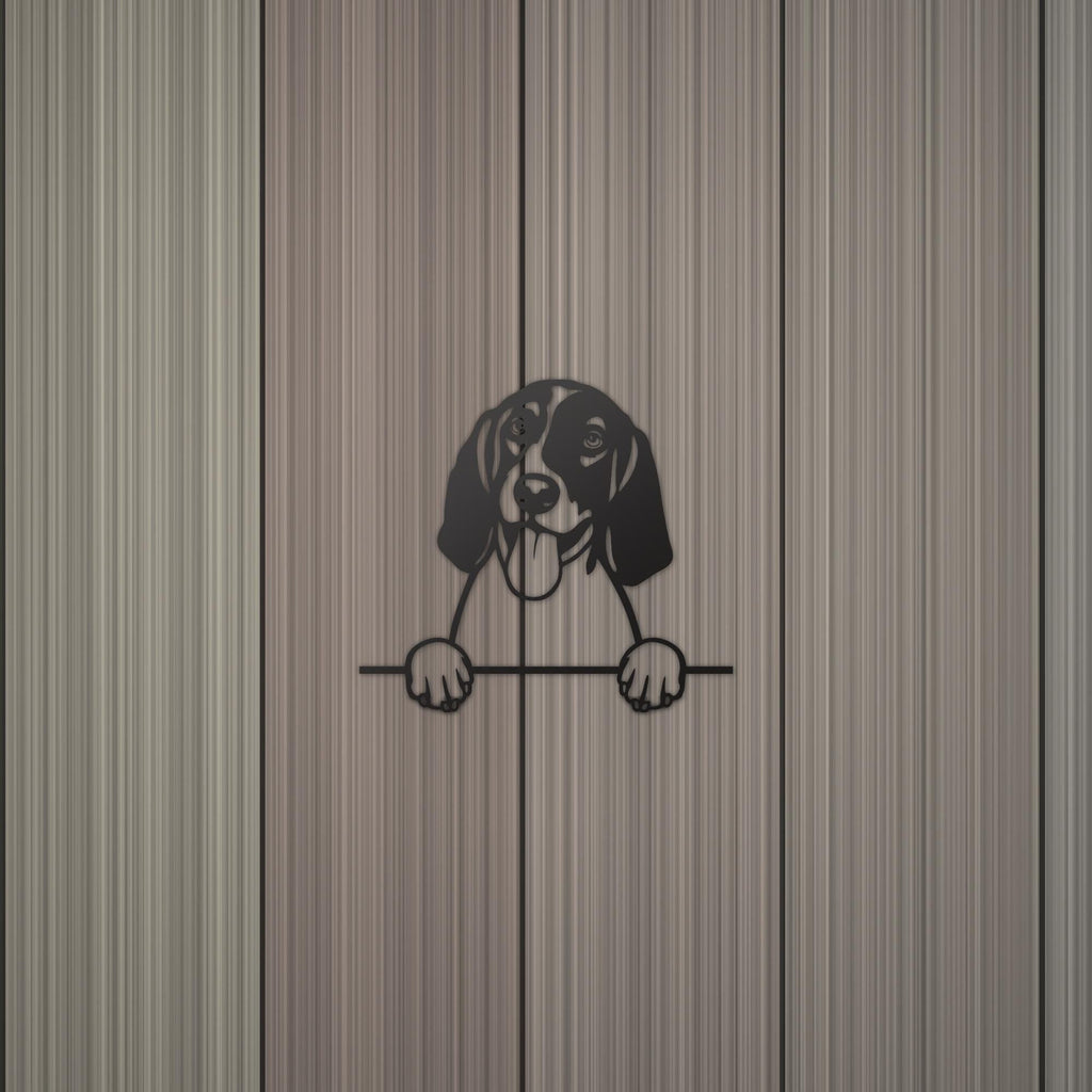 English Foxhound Dog Lover Gift Metal Dog Sign — detail view