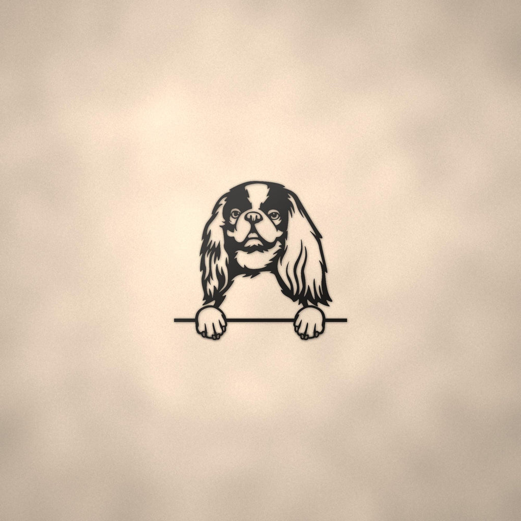 English Toy Spaniel Dog Lover Gift Metal Dog Sign — lifestyle setting