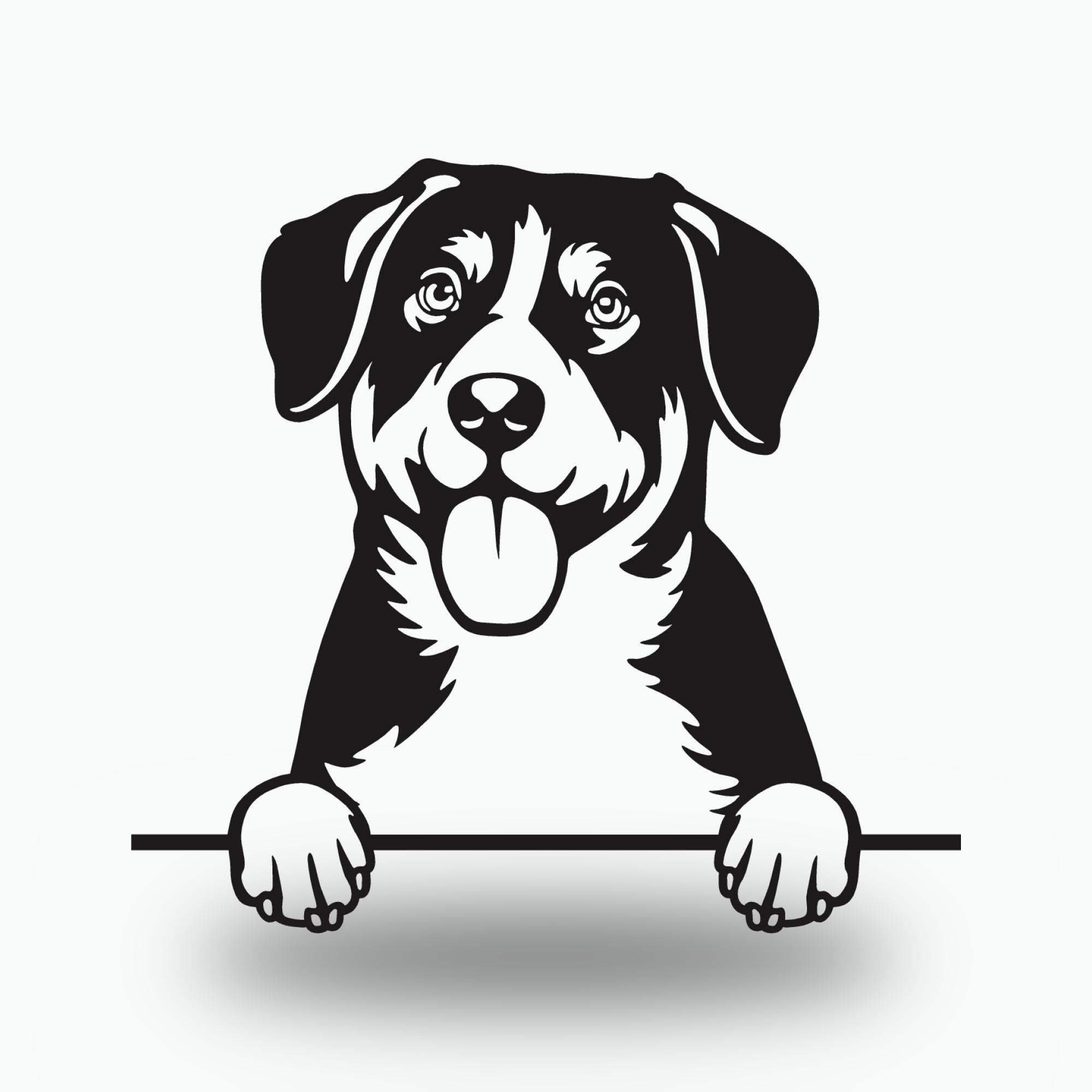 Entlebucher Mountain Dog Lover Gift Metal Dog Sign — front view on white background