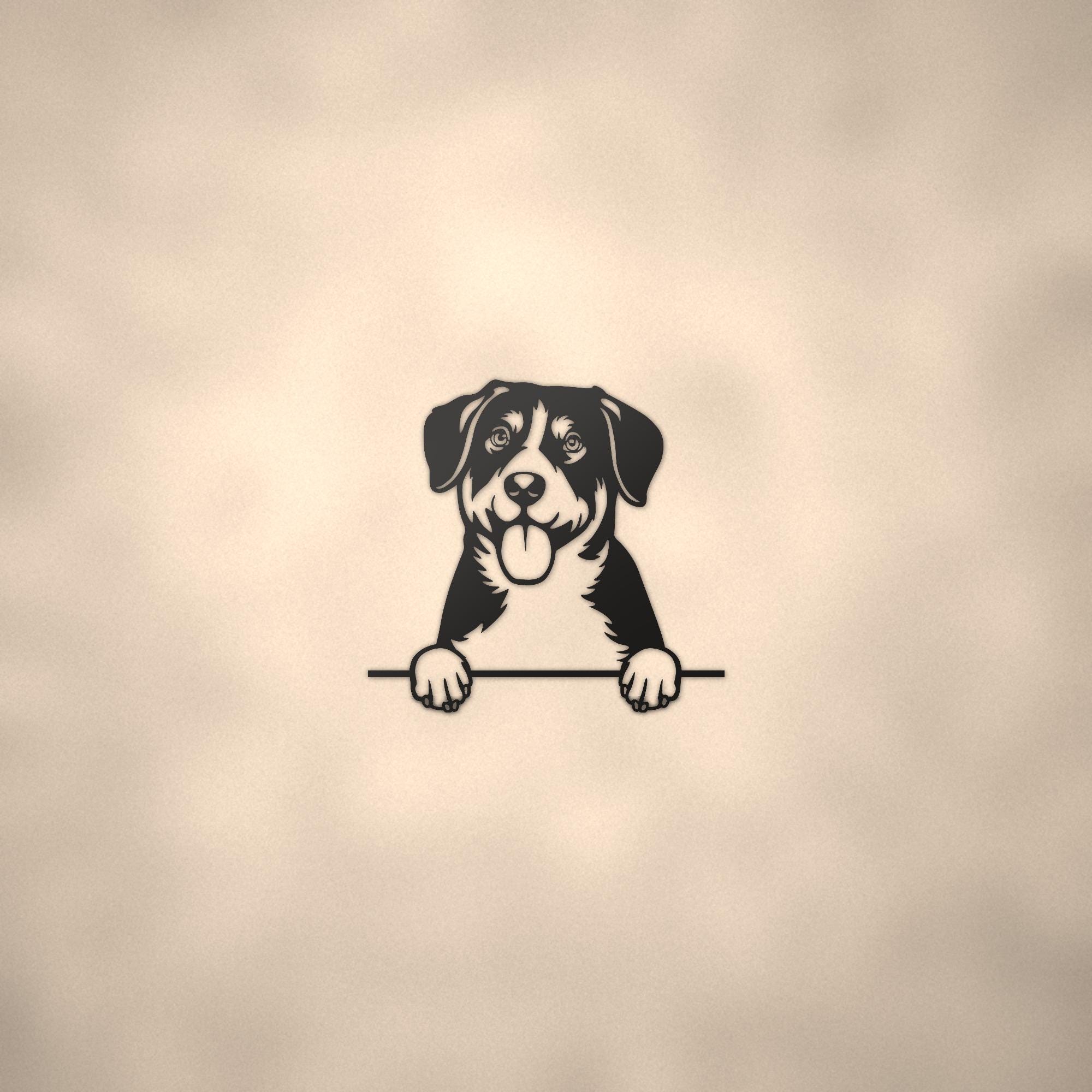 Entlebucher Mountain Dog Lover Gift Metal Dog Sign — lifestyle setting