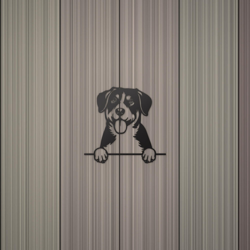Entlebucher Mountain Dog Lover Gift Metal Dog Sign — detail view