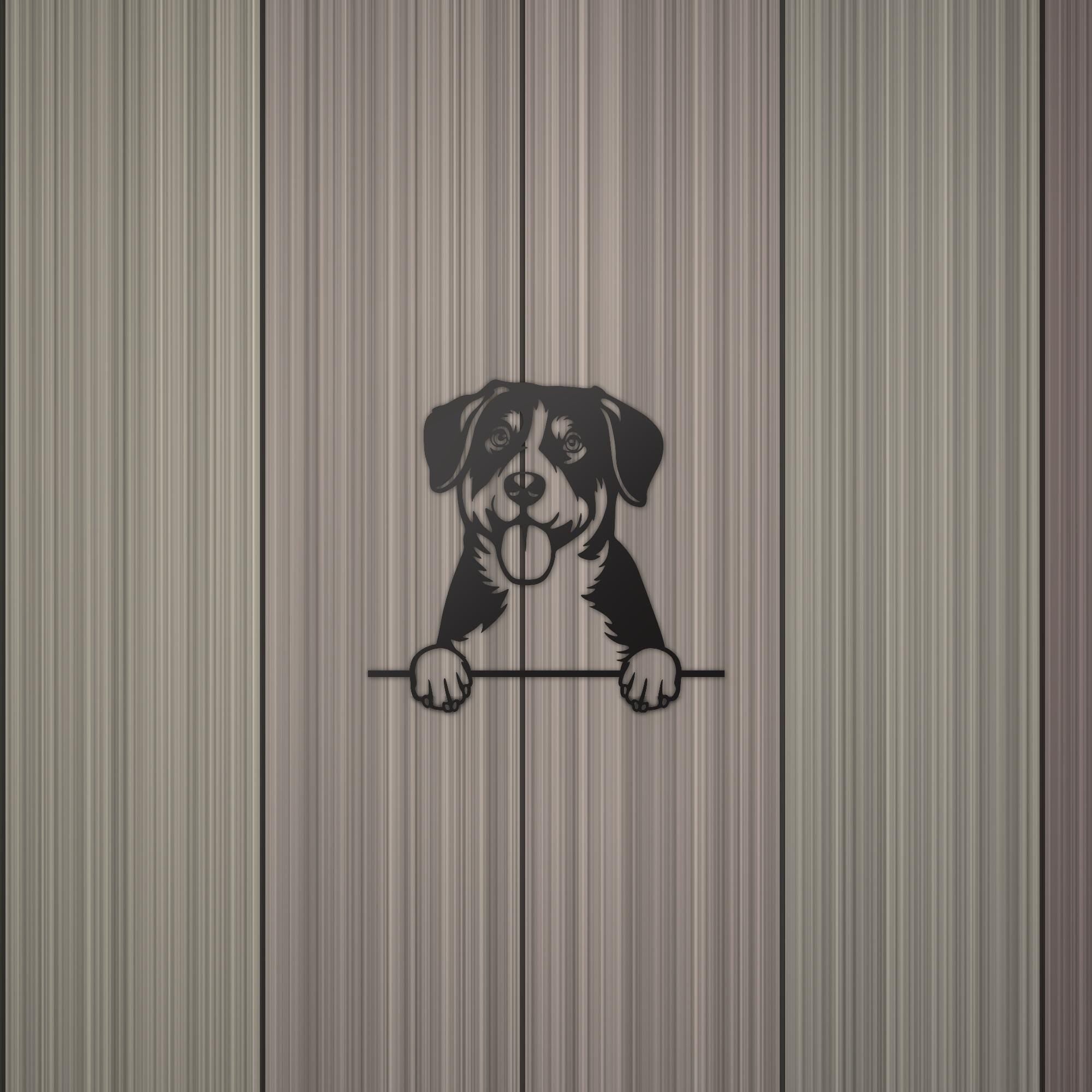 Entlebucher Mountain Dog Lover Gift Metal Dog Sign — detail view