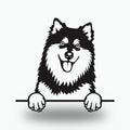 Finnish Lapphund Dog Lover Gift Metal Dog Sign — front view on white background