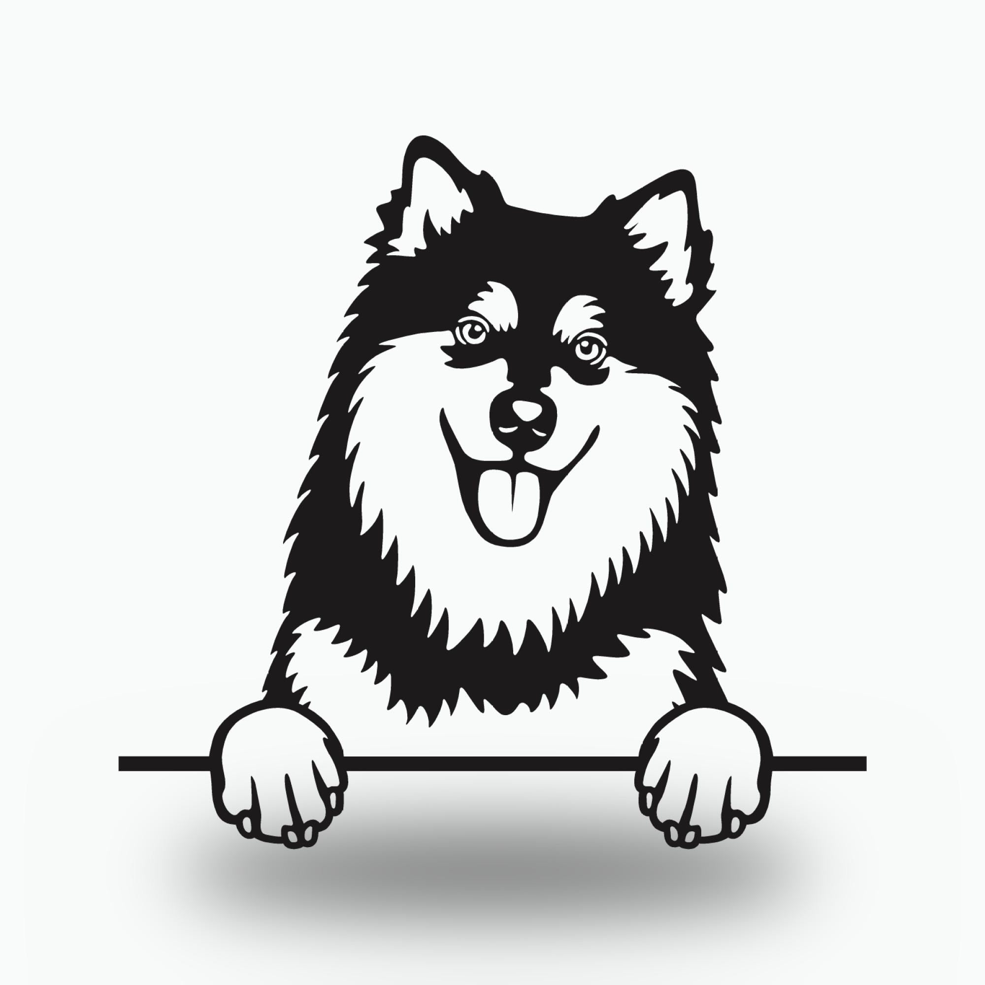 Finnish Lapphund Dog Lover Gift Metal Dog Sign — front view on white background