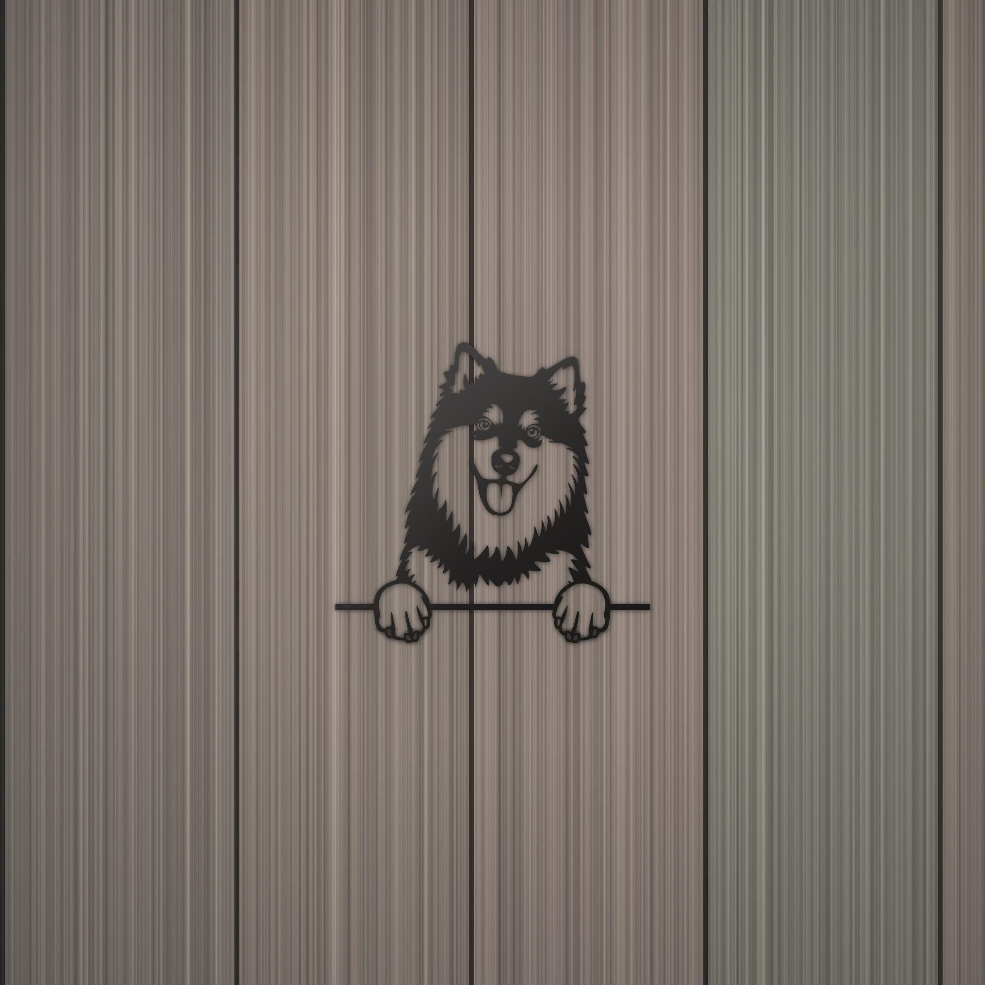 Finnish Lapphund Dog Lover Gift Metal Dog Sign — detail view