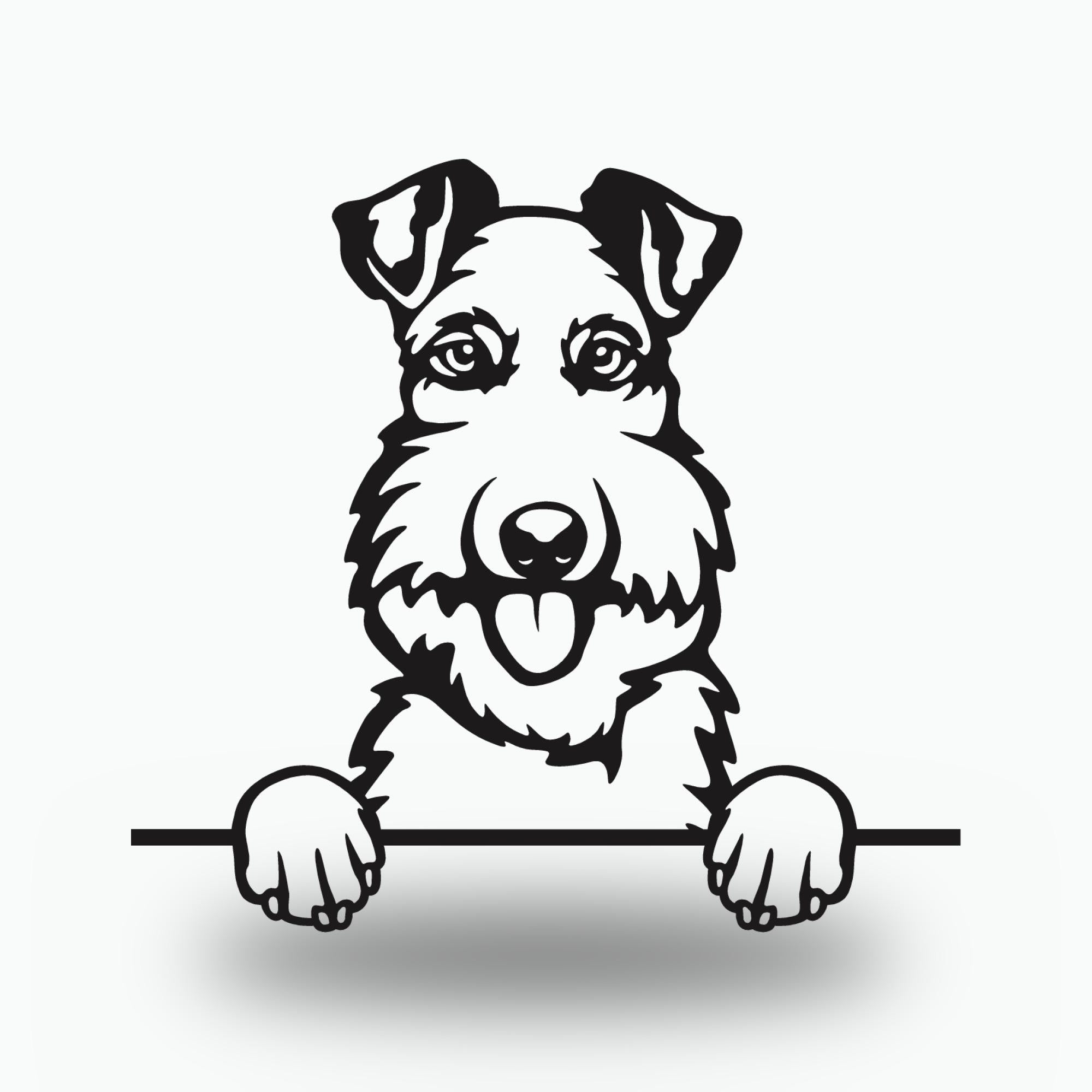 Fox Terrier Dog Lover Gift Metal Dog Sign — front view on white background