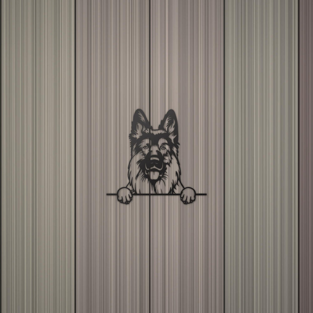 German Shepherd Dog Lover Gift Metal Dog Sign — detail view