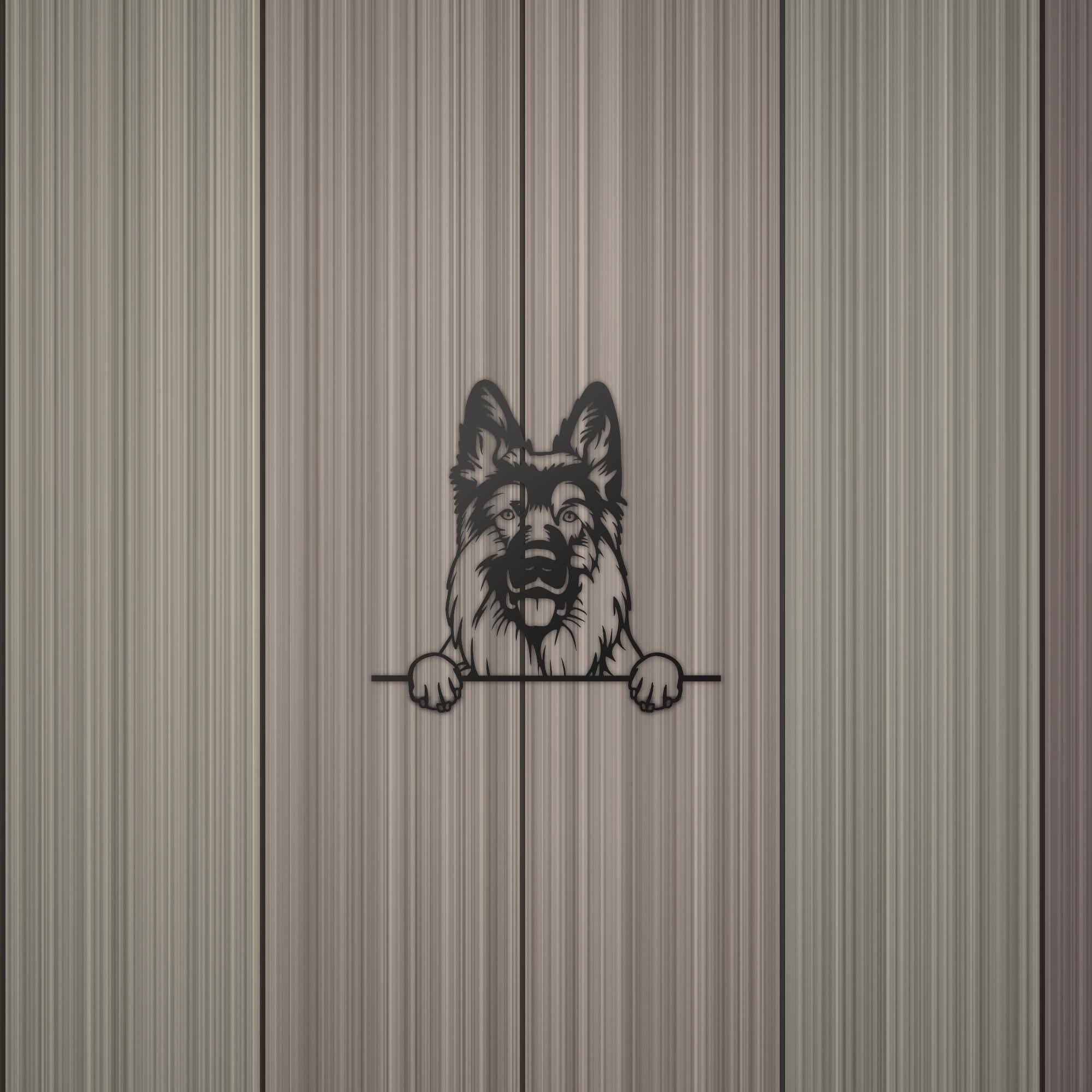 German Shepherd Dog Lover Gift Metal Dog Sign — detail view
