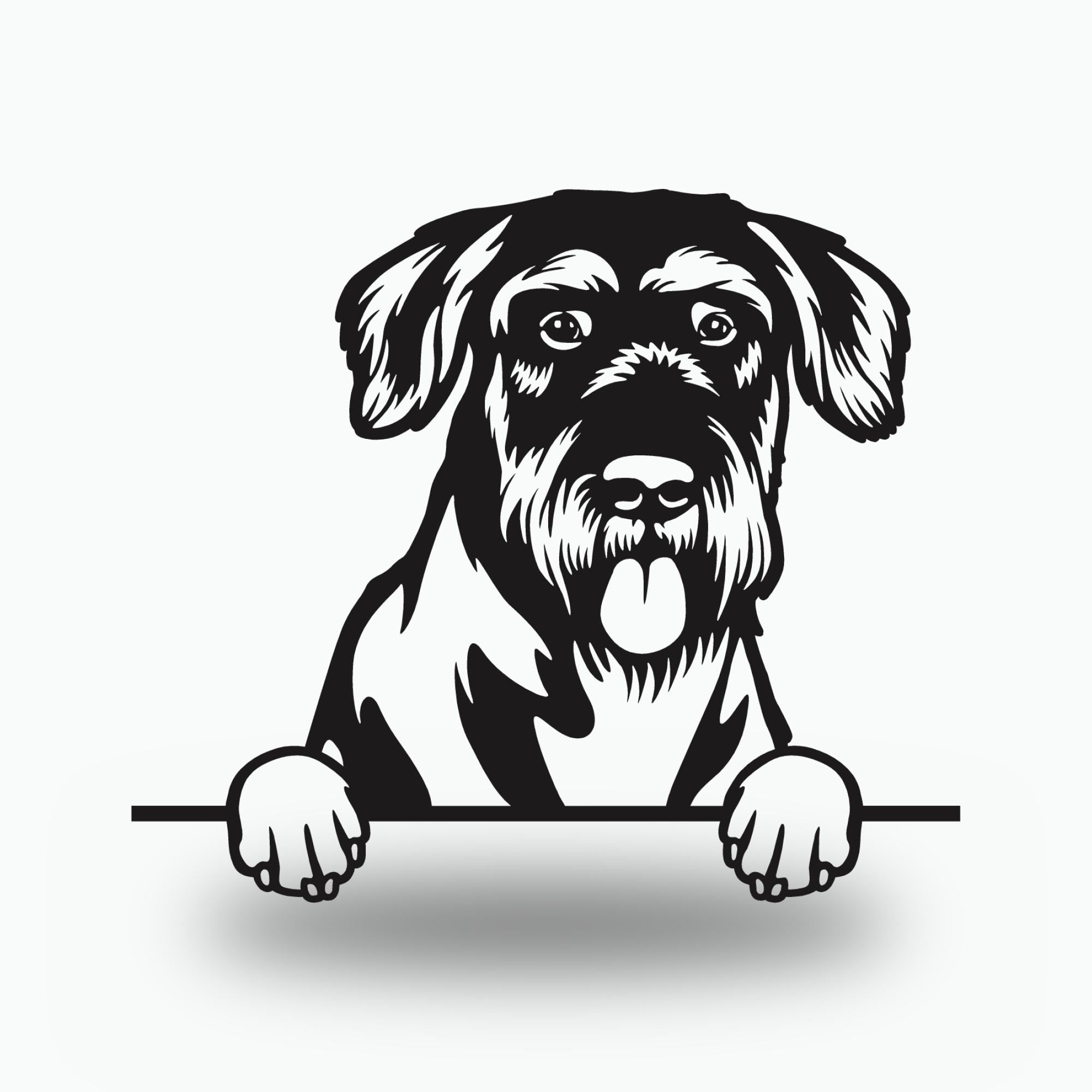 Giant Schnauzer Dog Lover Gift Metal Dog Sign — front view on white background