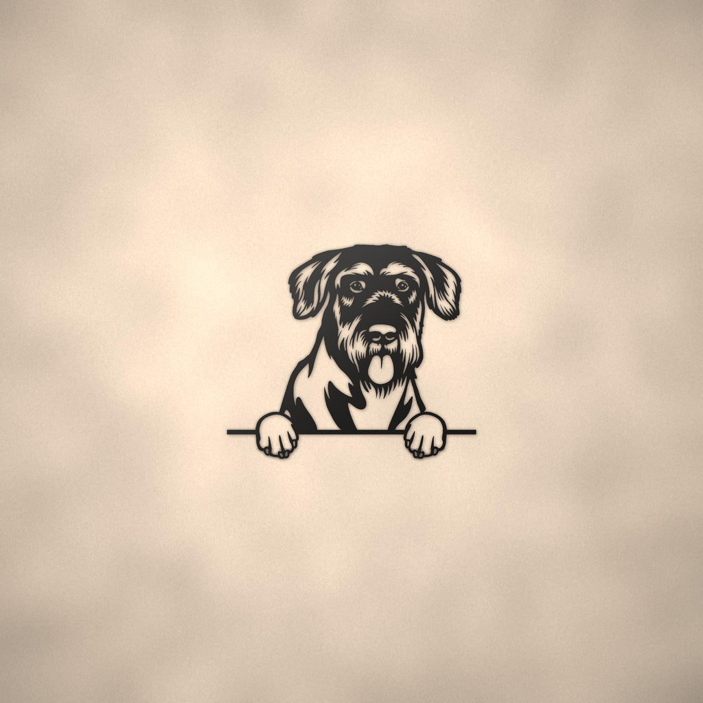 Giant Schnauzer Dog Lover Gift Metal Dog Sign — lifestyle setting