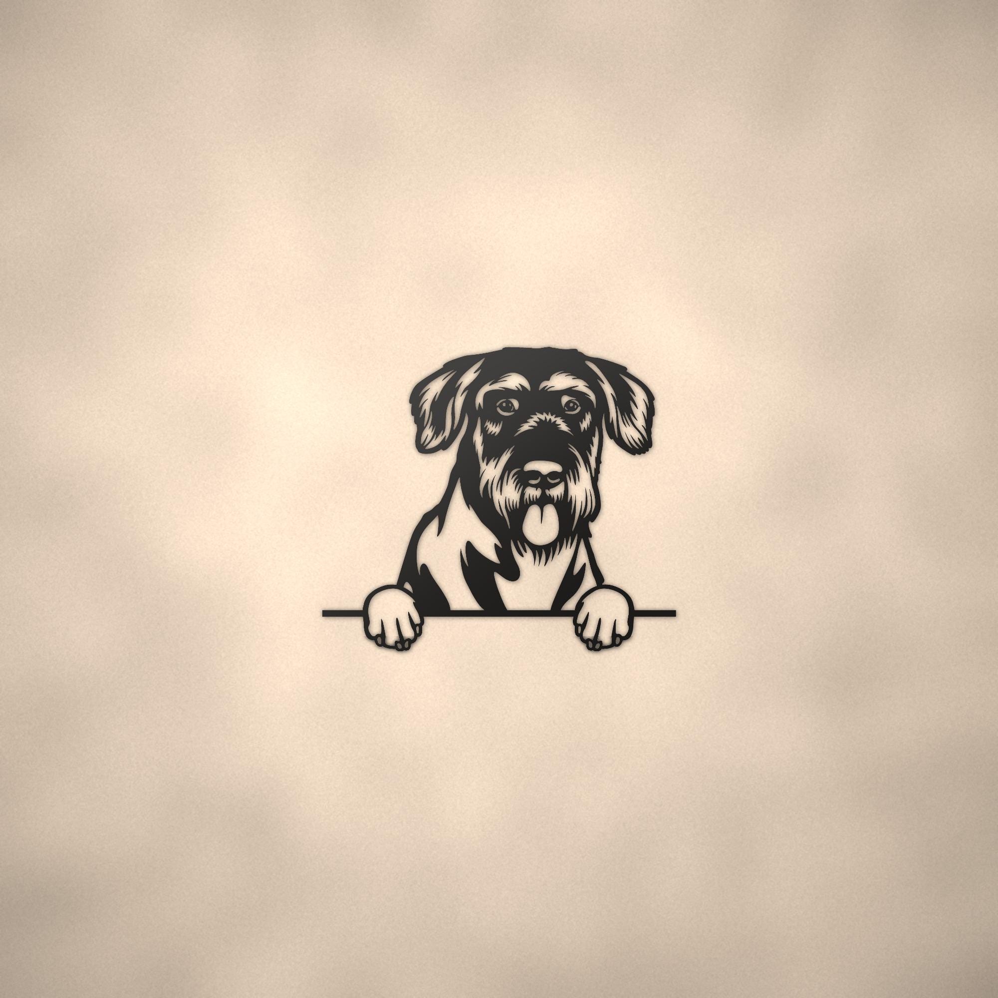Giant Schnauzer Dog Lover Gift Metal Dog Sign — lifestyle setting