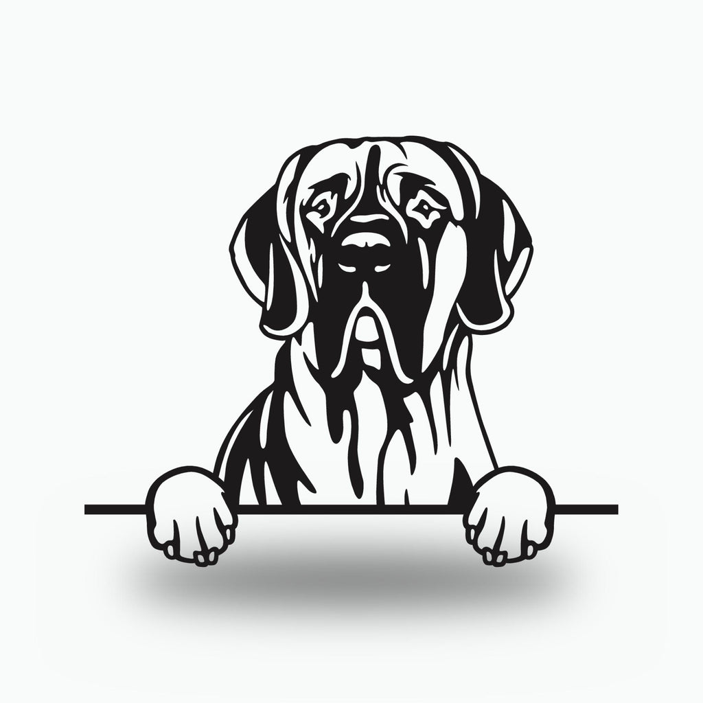 Great Dane Dog Lover Gift Metal Dog Sign — front view on white background