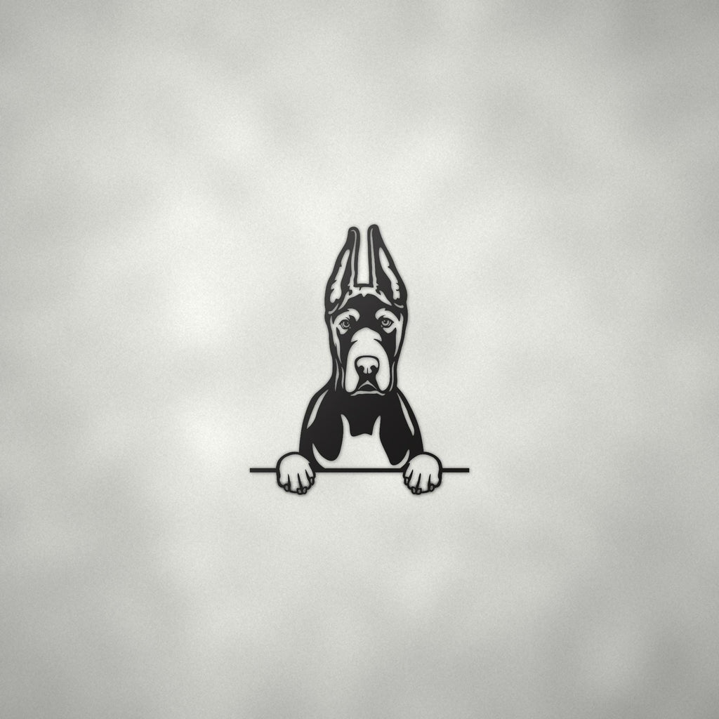 Great Dane Cropped Ears Dog Lover Gift Metal Dog Sign — alternate angle