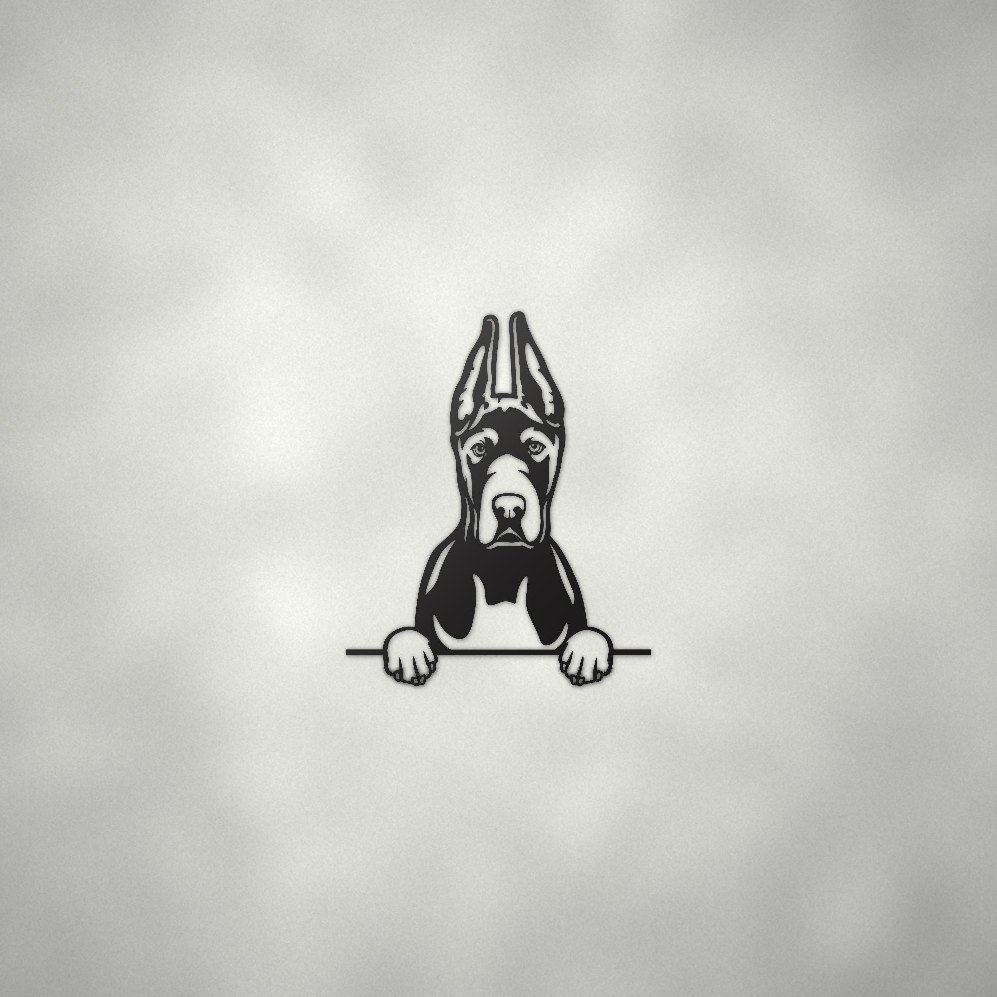 Great Dane Cropped Ears Dog Lover Gift Metal Dog Sign — alternate angle