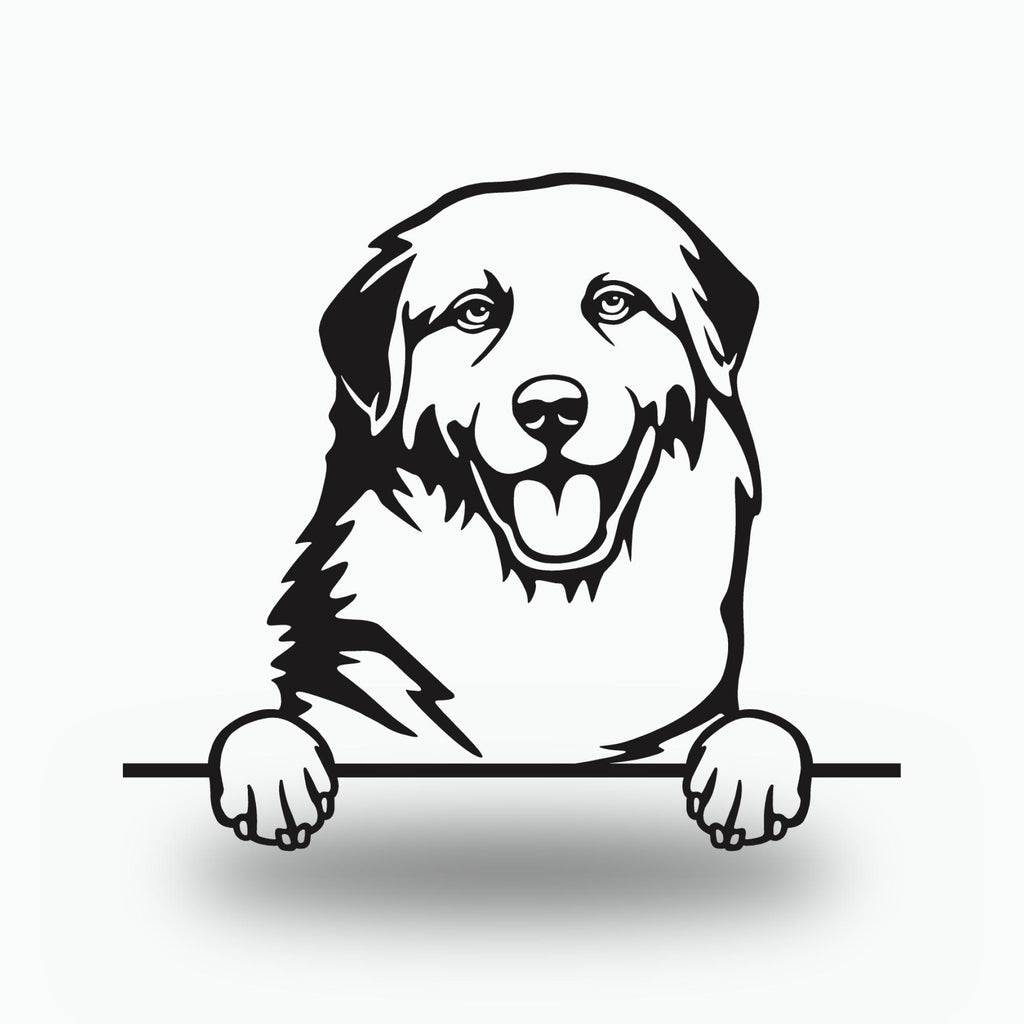 Great Pyrenees Dog Lover Gift Metal Dog Sign — front view on white background