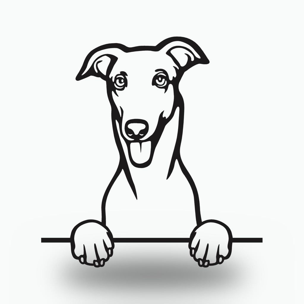 Greyhound Dog Lover Gift Metal Dog Sign — front view on white background