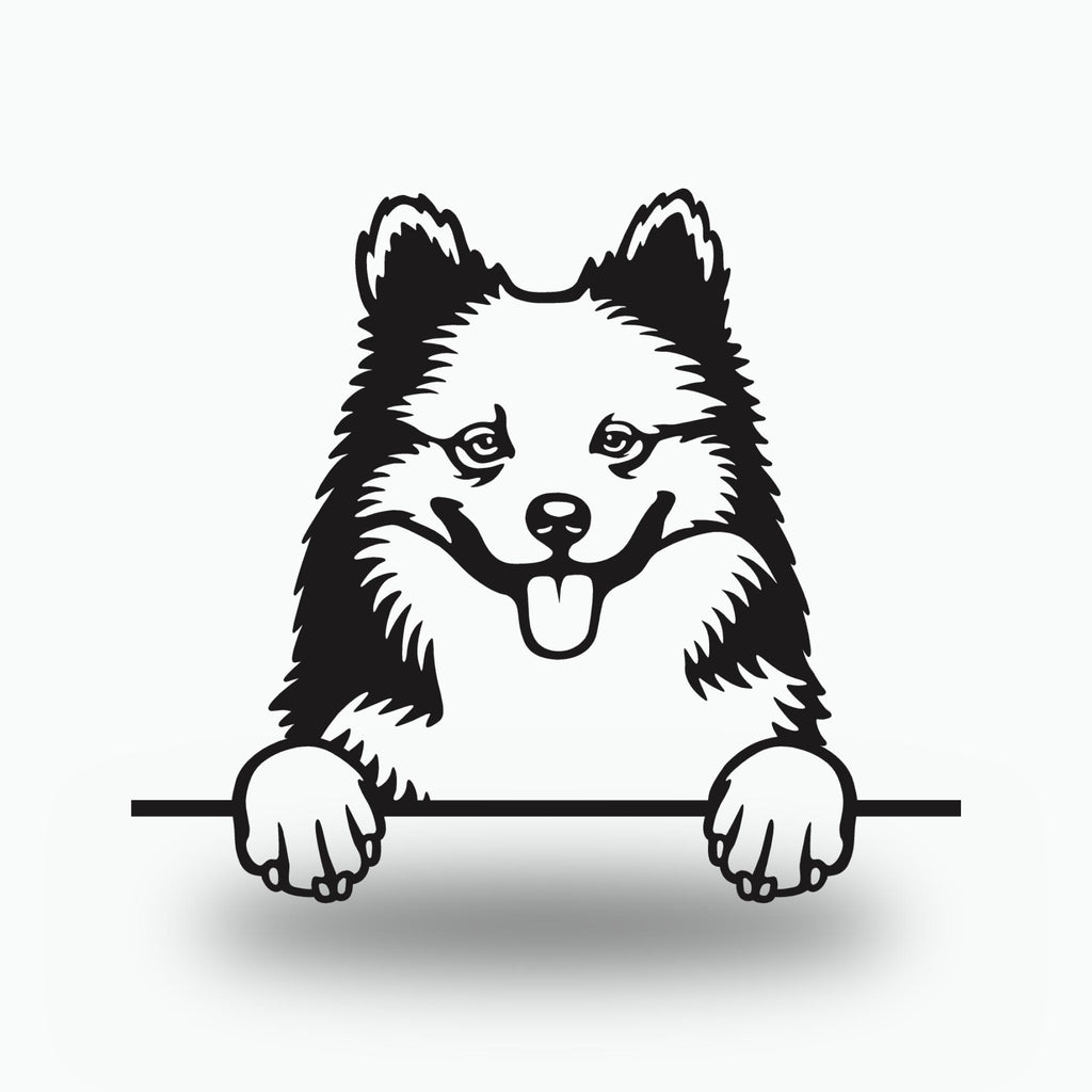 Icelandic Sheepdog Dog Lover Gift Metal Dog Sign — front view on white background