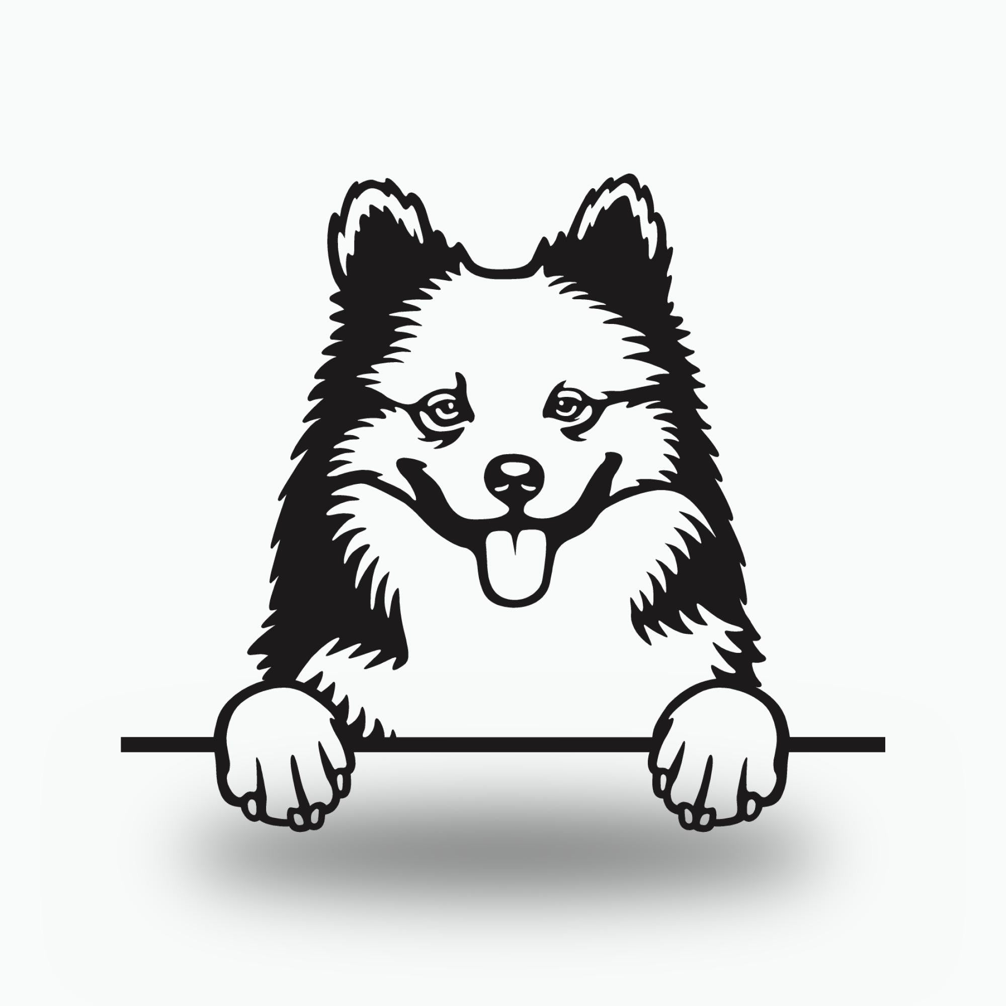 Icelandic Sheepdog Dog Lover Gift Metal Dog Sign — front view on white background
