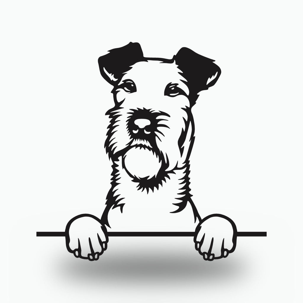 Irish Terrier Dog Lover Gift Metal Dog Sign — front view on white background
