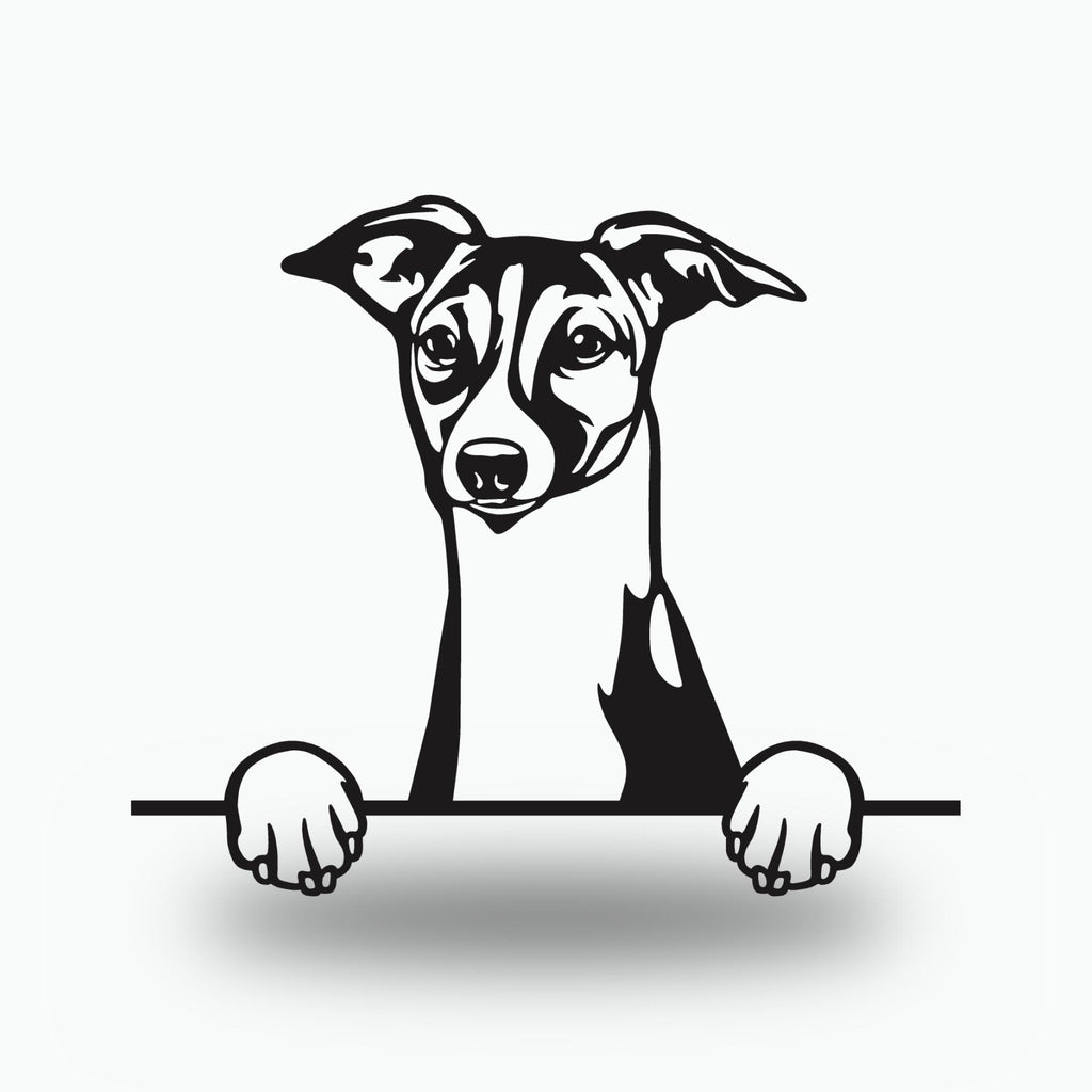 Italian Greyhound Dog Lover Gift Metal Dog Sign — front view on white background