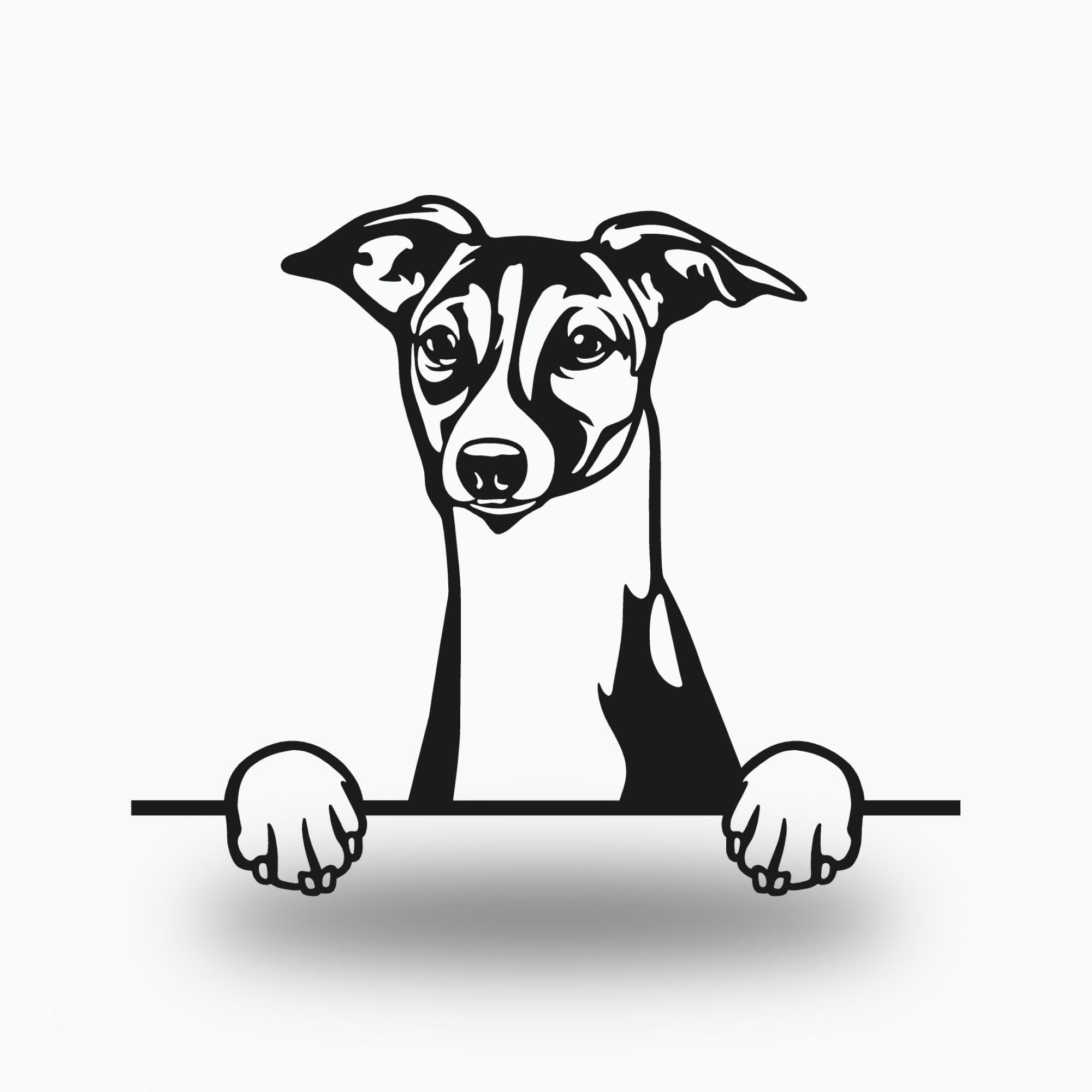 Italian Greyhound Dog Lover Gift Metal Dog Sign — front view on white background