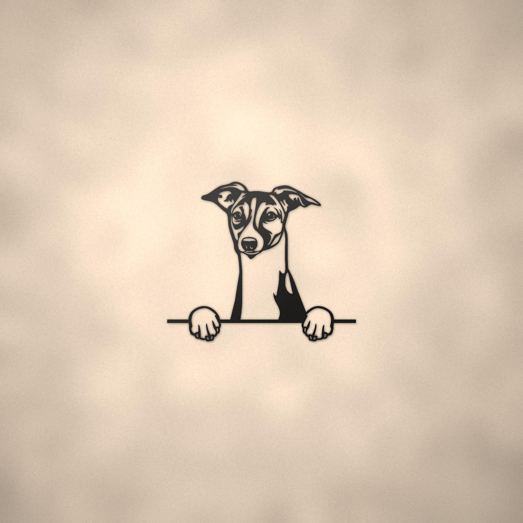 Italian Greyhound Dog Lover Gift Metal Dog Sign — lifestyle setting