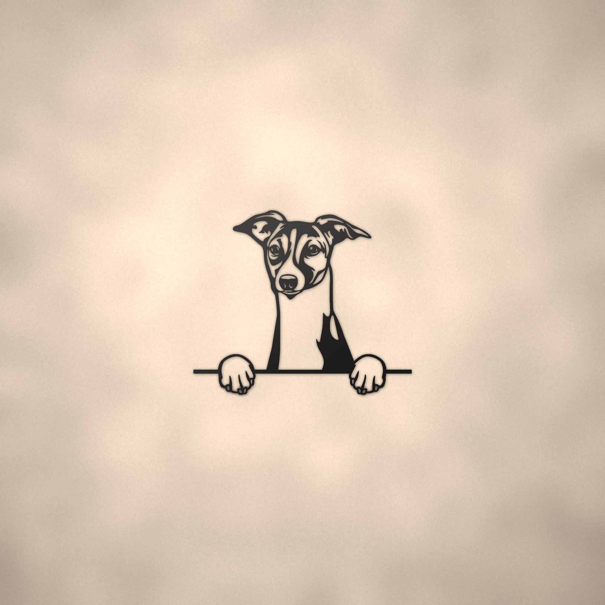 Italian Greyhound Dog Lover Gift Metal Dog Sign — lifestyle setting